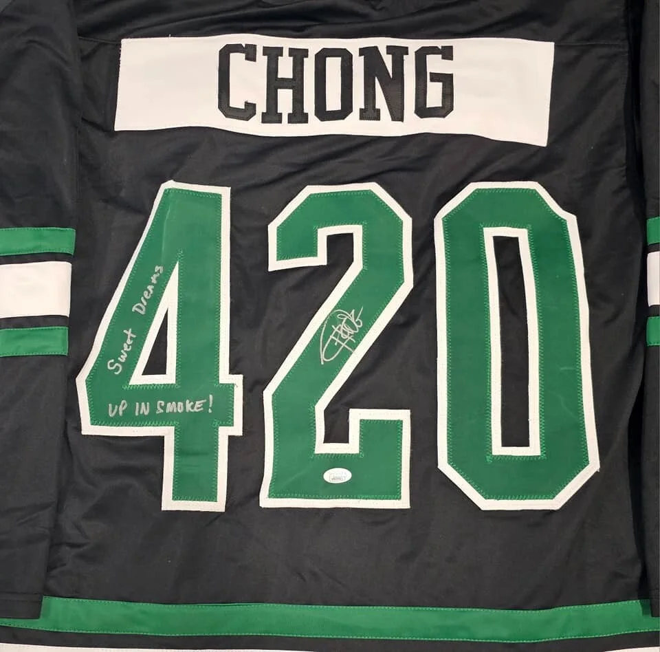 varies — TOMMY CHONG of Cheech & Chong Signed UP IN SMOKE 420 HOCKEY JERSEY JSA COA., image 3