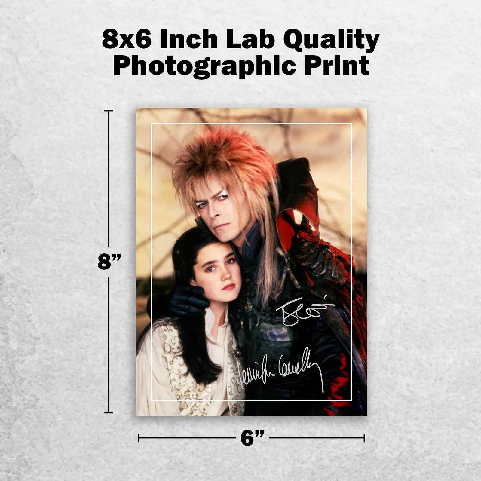 Bowie & Connelly Signed Labyrinth 8x6 Pre Printed Autograph Photo Memorabilia, image 2