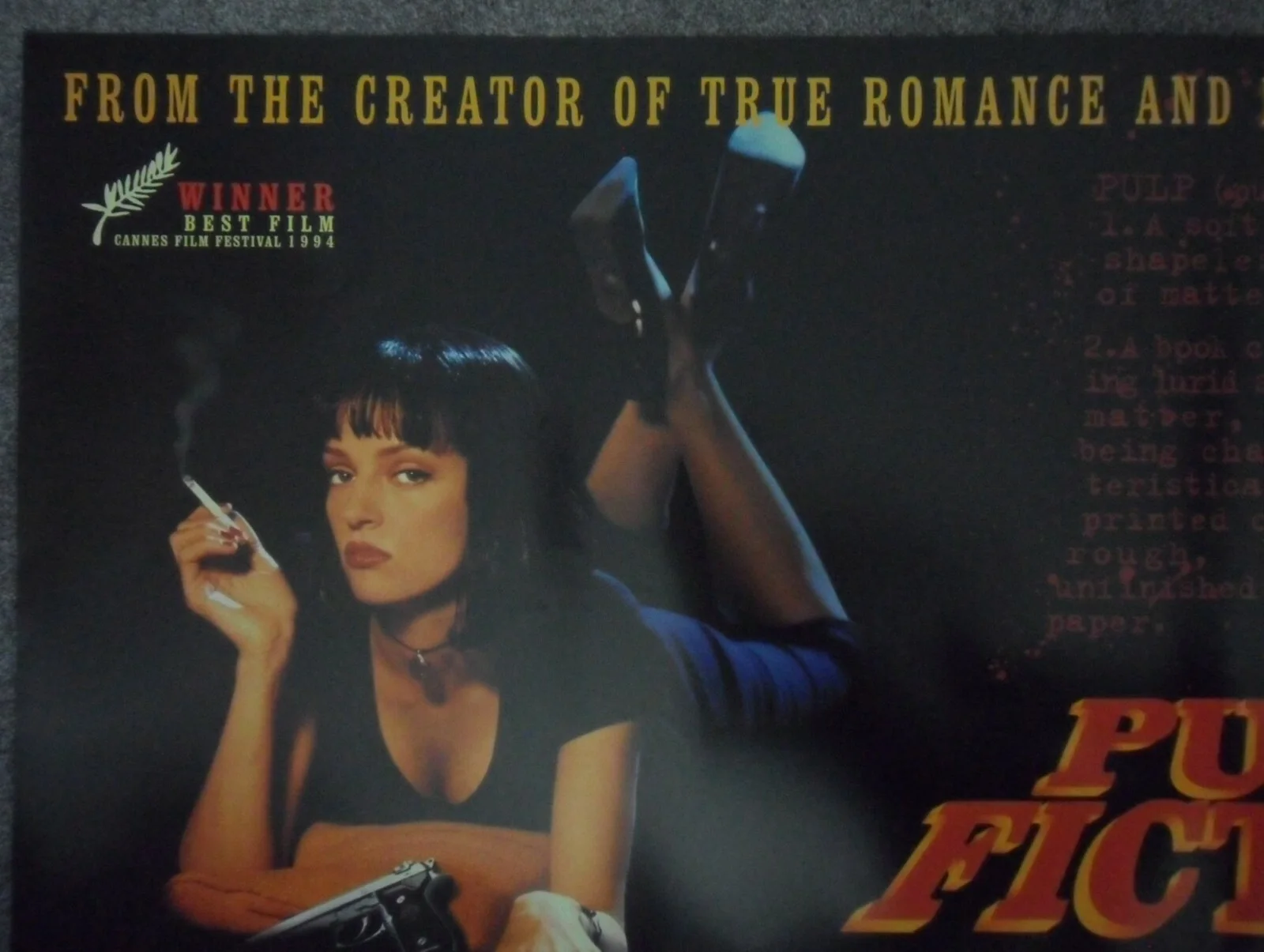 Mint / Original - PULP FICTION - UK Quad Cinema Poster - QUENTIN TARANTINO 1994, image 2