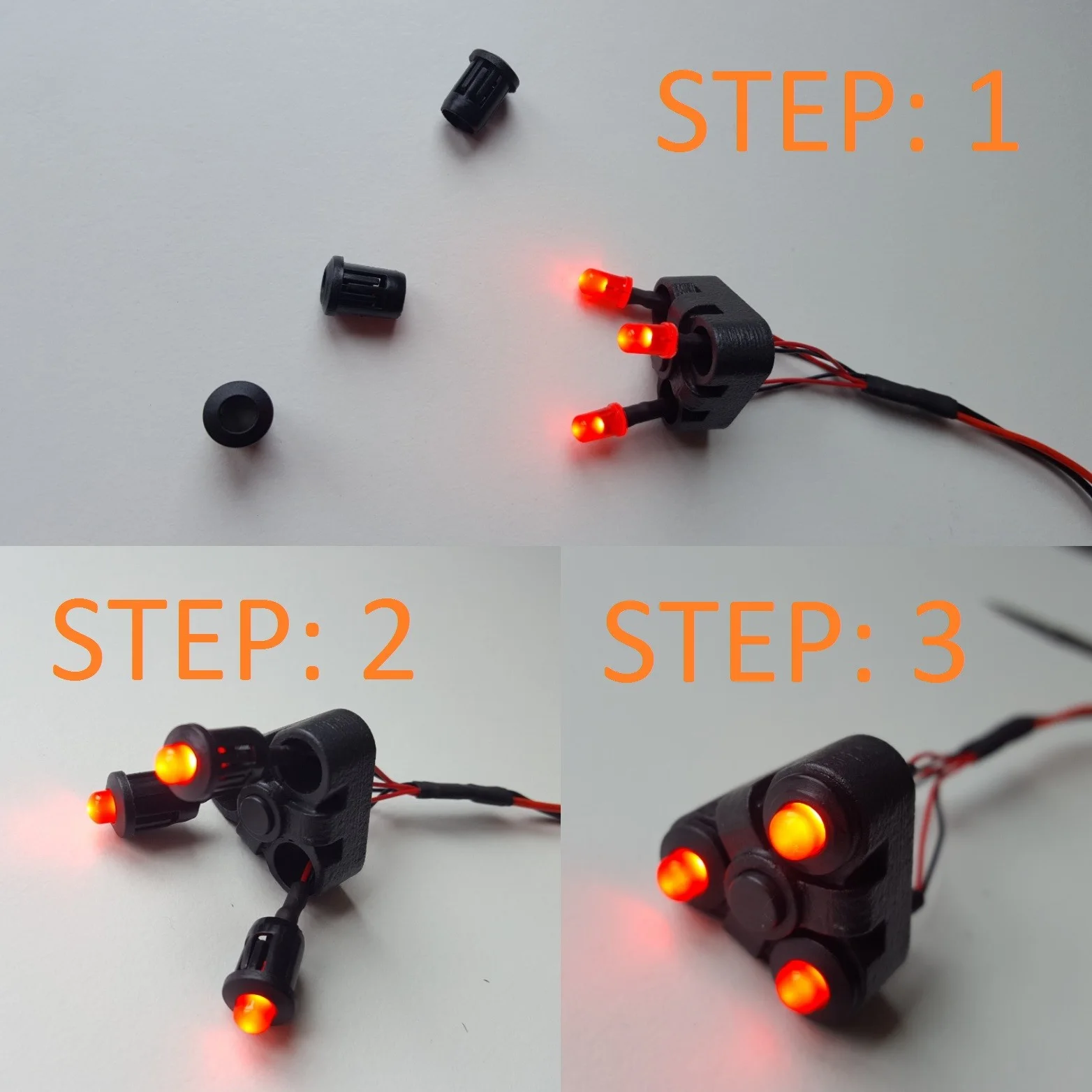 Red LED Tri-LED Lights for Predator bio helmet mask AVP Aliens / not Tri-Laser, image 3