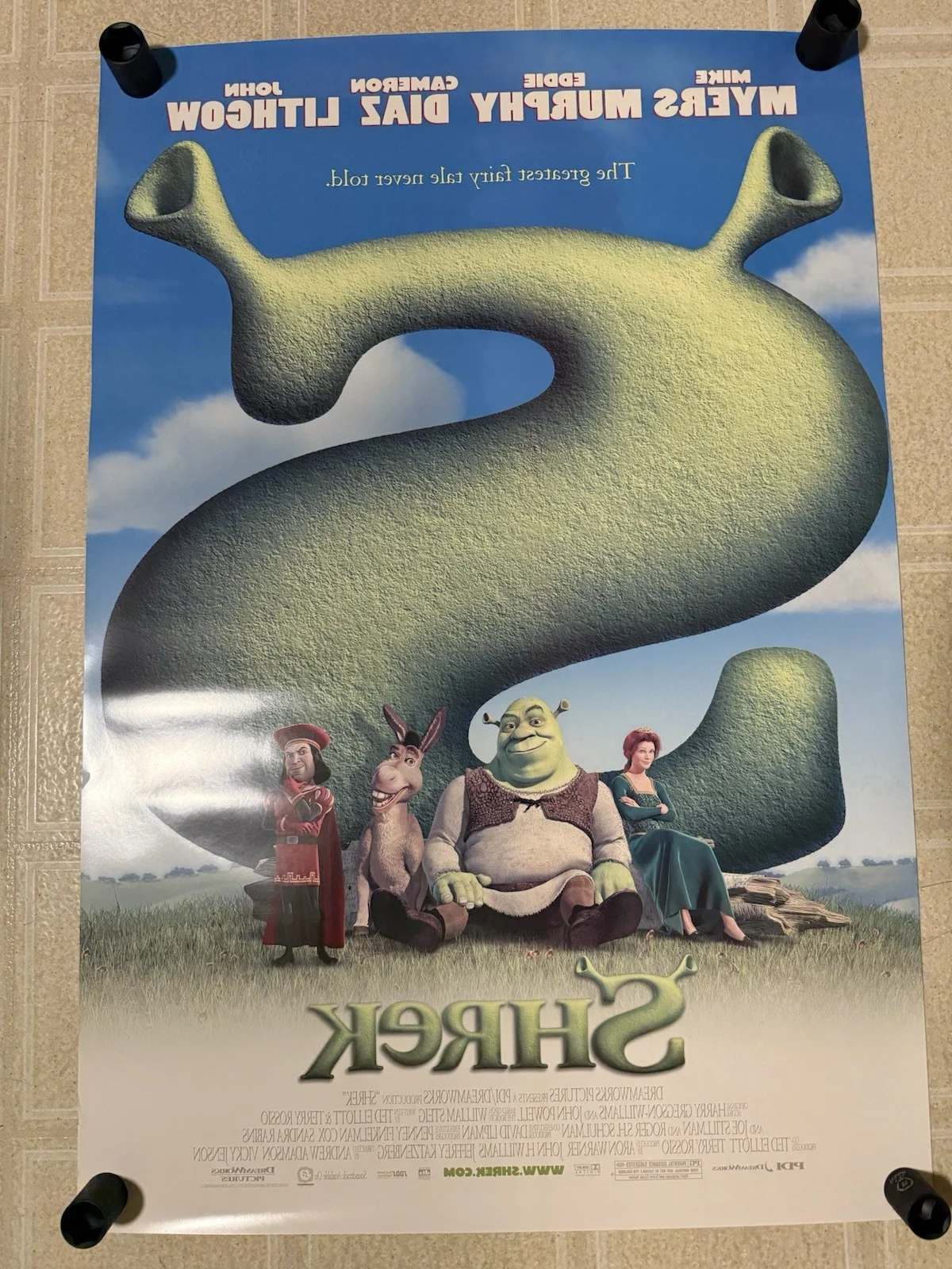 Original 2001 Vintage SHREK 27x40 DS Movie Poster / MIKE MYERS Eddie Murphy, изображение 2