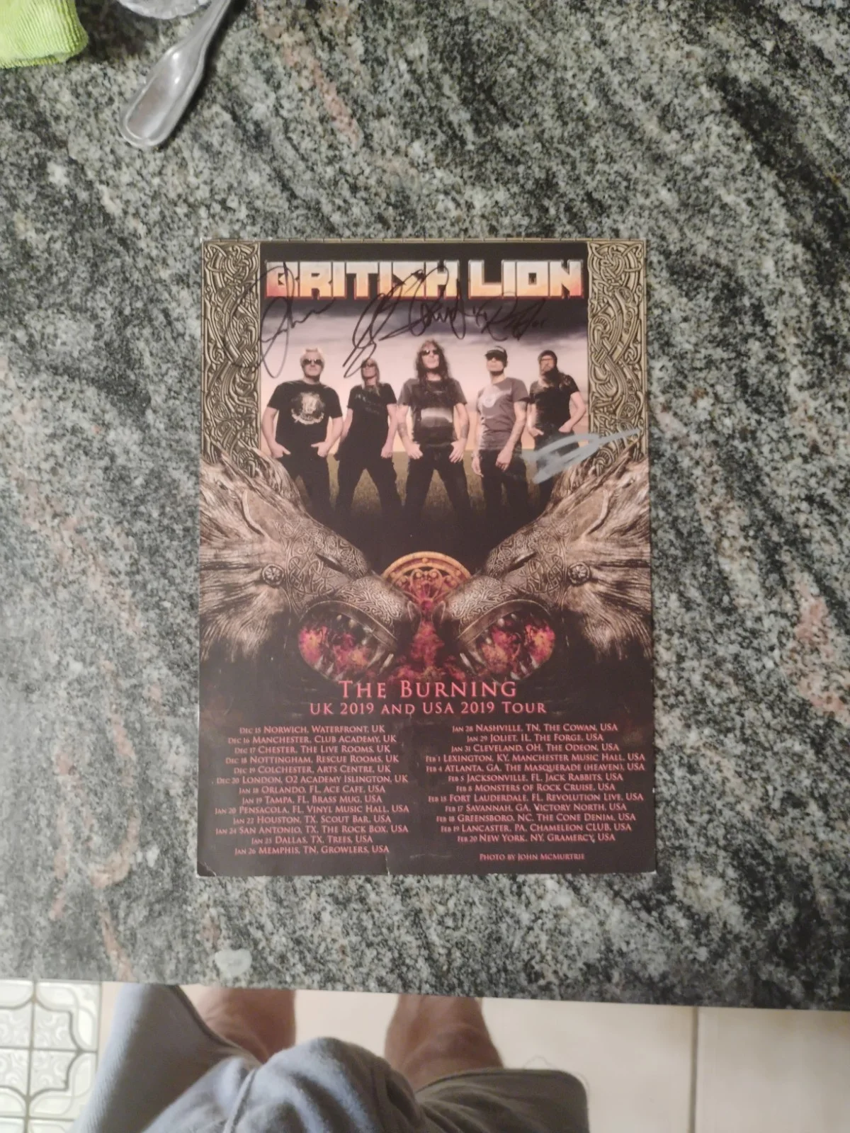 British Lion Steve Harris Iron Maiden Band signed poster, image 2