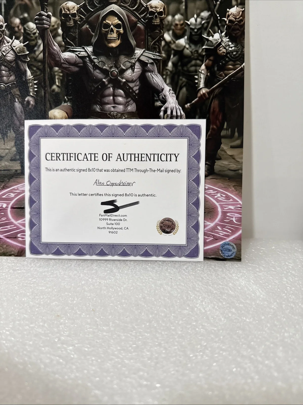 actor — Alan Oppenheimer (Skeletor, He-Man) Signed Autographed 8x10 photo - AUTO w/COA, изображение 2
