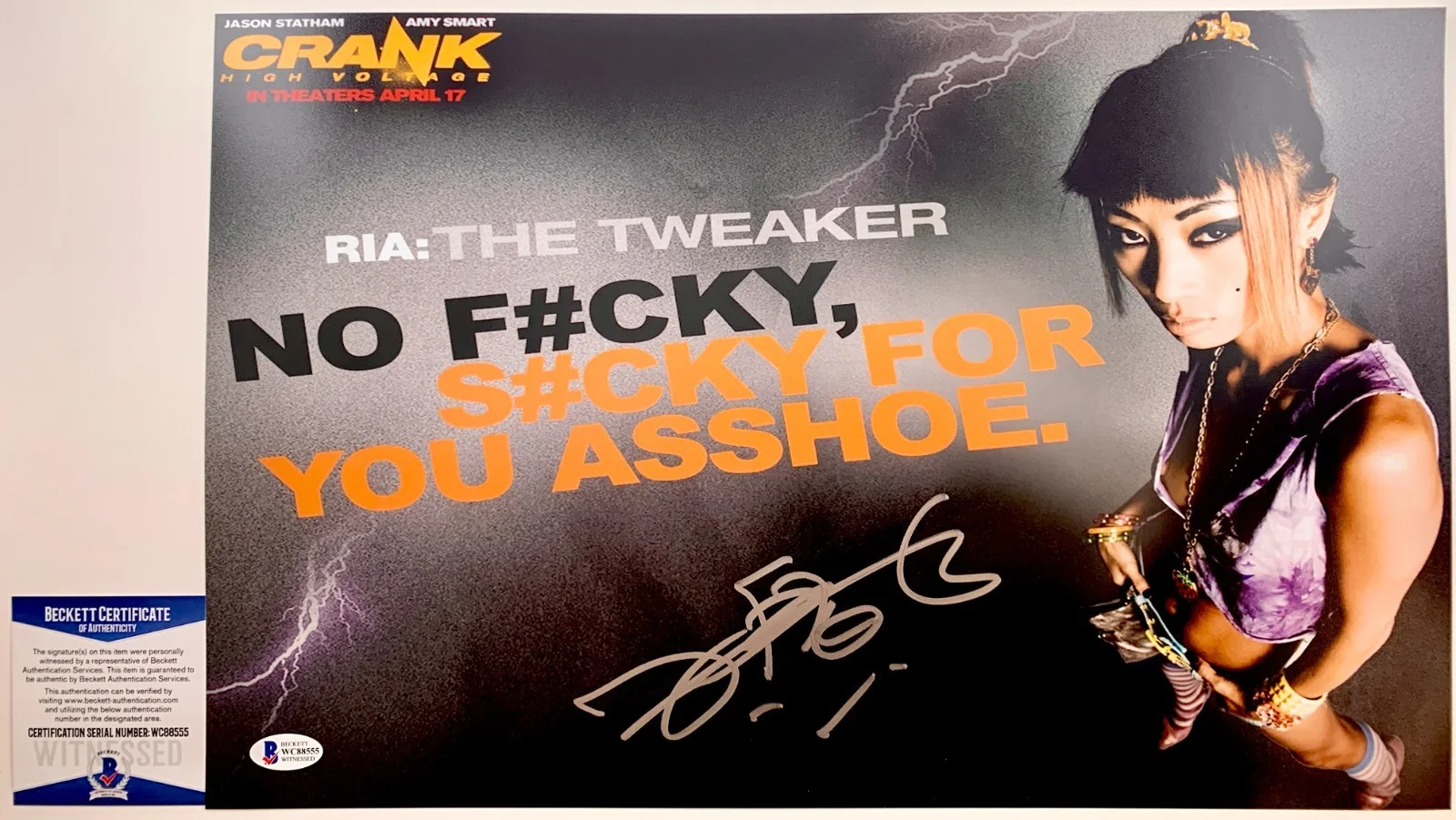 Bai Ling — Bai Ling Signed Crank 2 High Voltage 11x17 Movie Poster Autograph Beckett COA