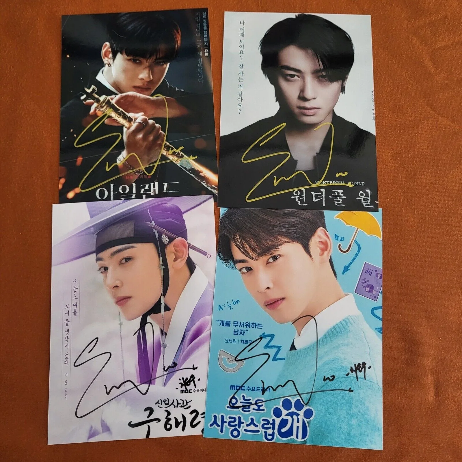 ASTRO Cha EunWoo Autographed Photo 4*6 Autographs Signed K-POP 2024, image 2