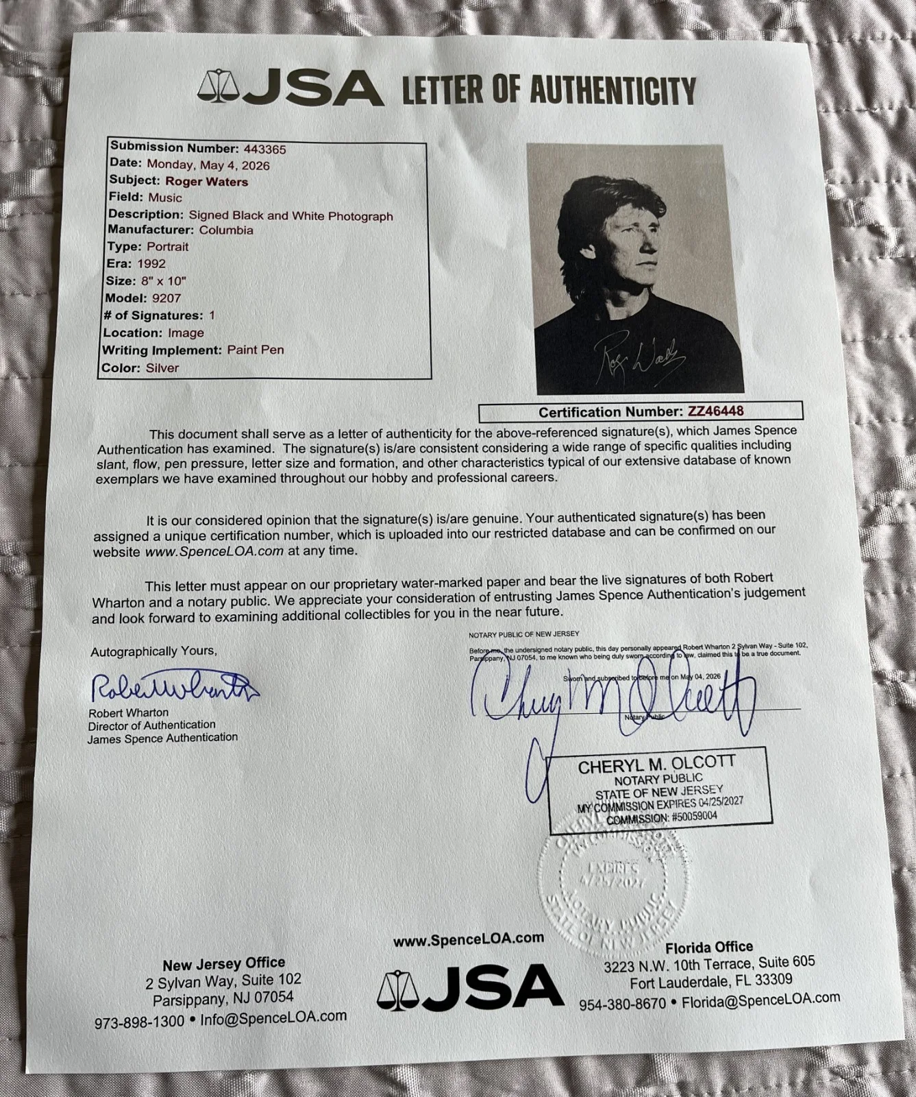 Roger Waters--SIGNED--8x10 Photo-PINK FLOYD Co-Founder-JSA LOA-HOF-Rock Royalty!, изображение 2