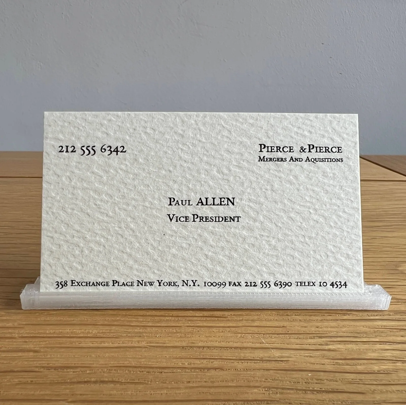 American Psycho Inspired Paul Allen Business Card Replica Prop, image 2