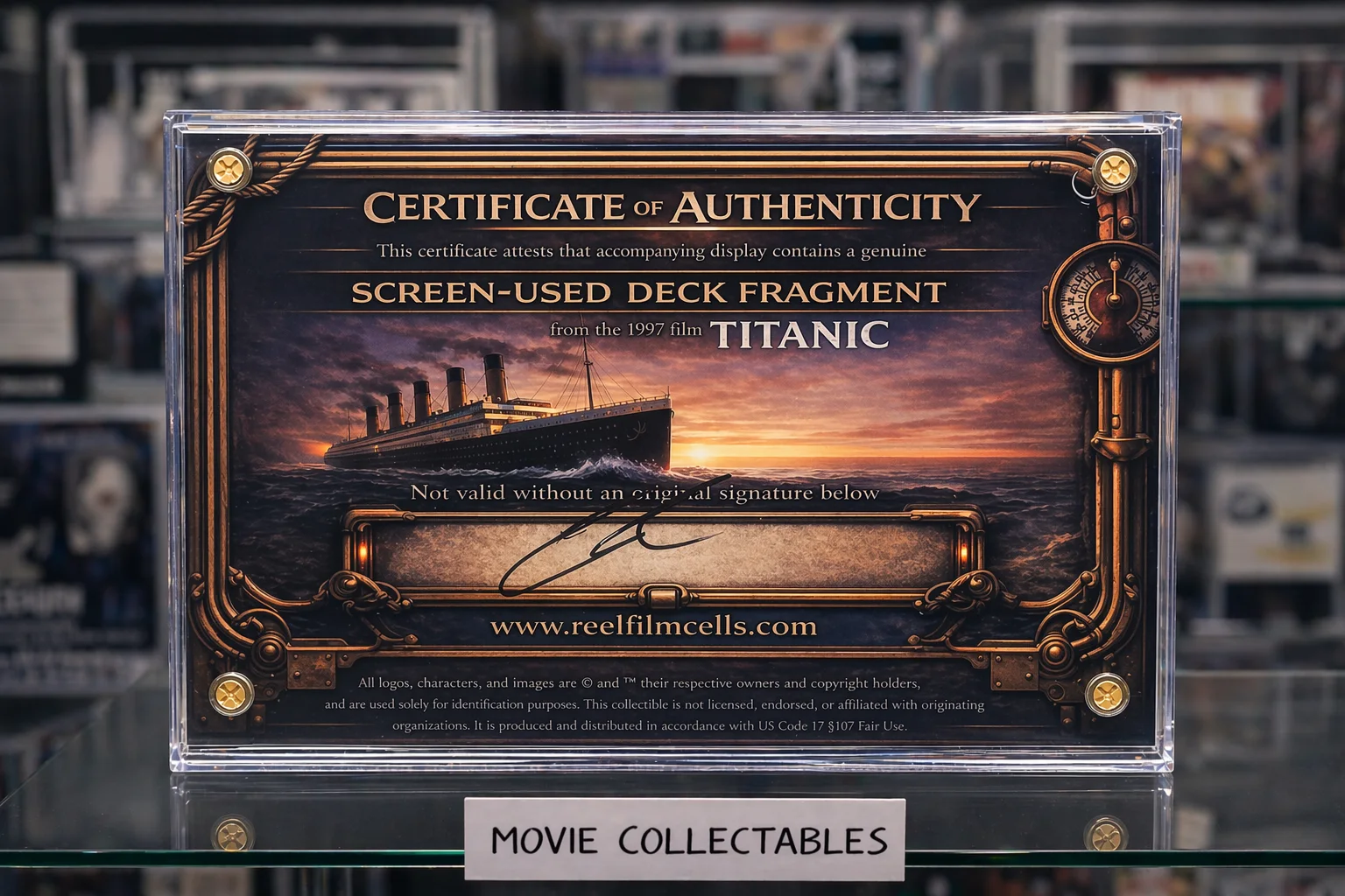 Screen-Used Deck Fragment – Titanic Movie Prop Display w/ COA – Ship Relic, image 2