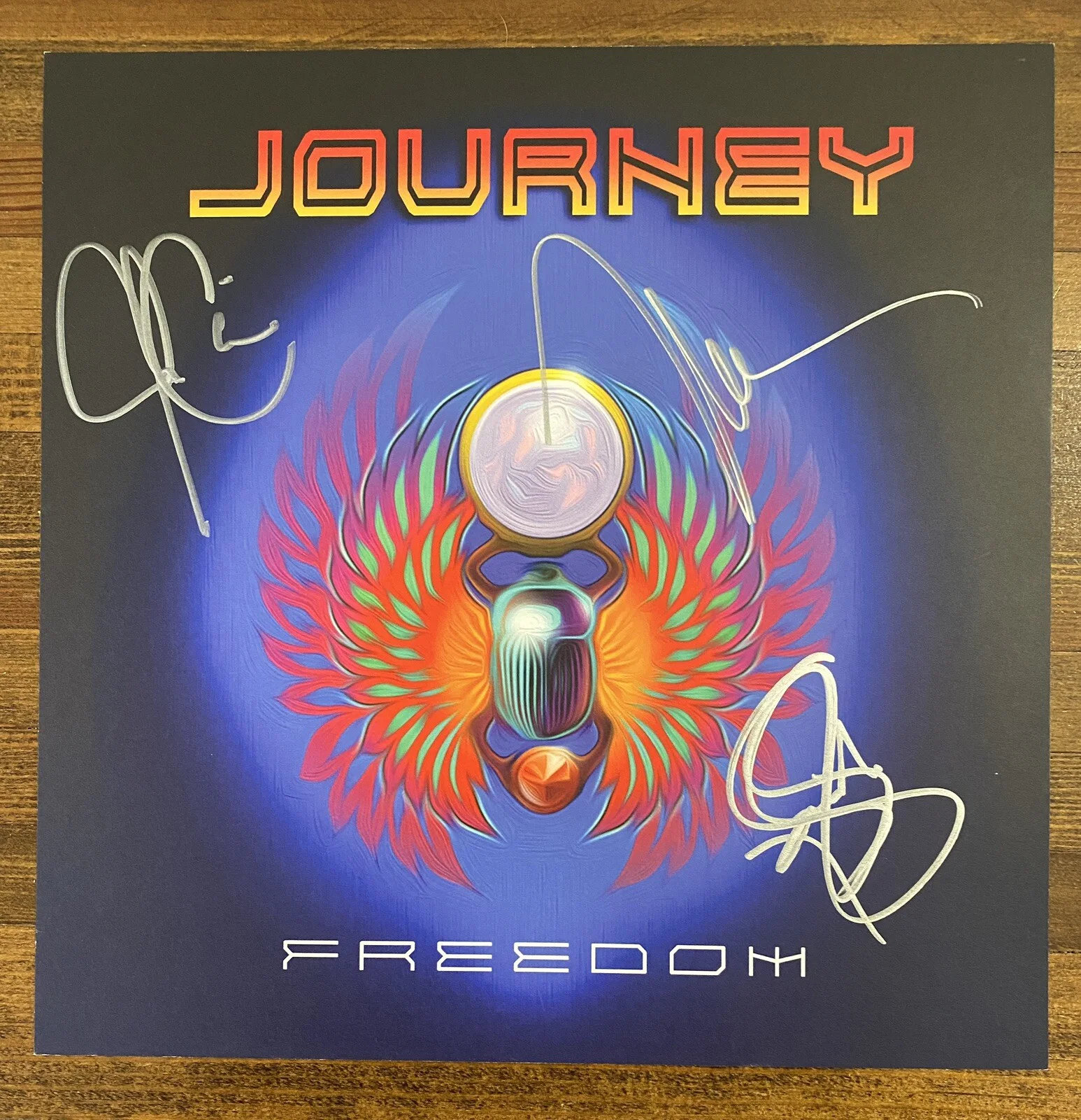 Journey Freedom Vinyl Record + Signed 11x11 Cover Art Card NEW SEALED Schon Cain, image 2