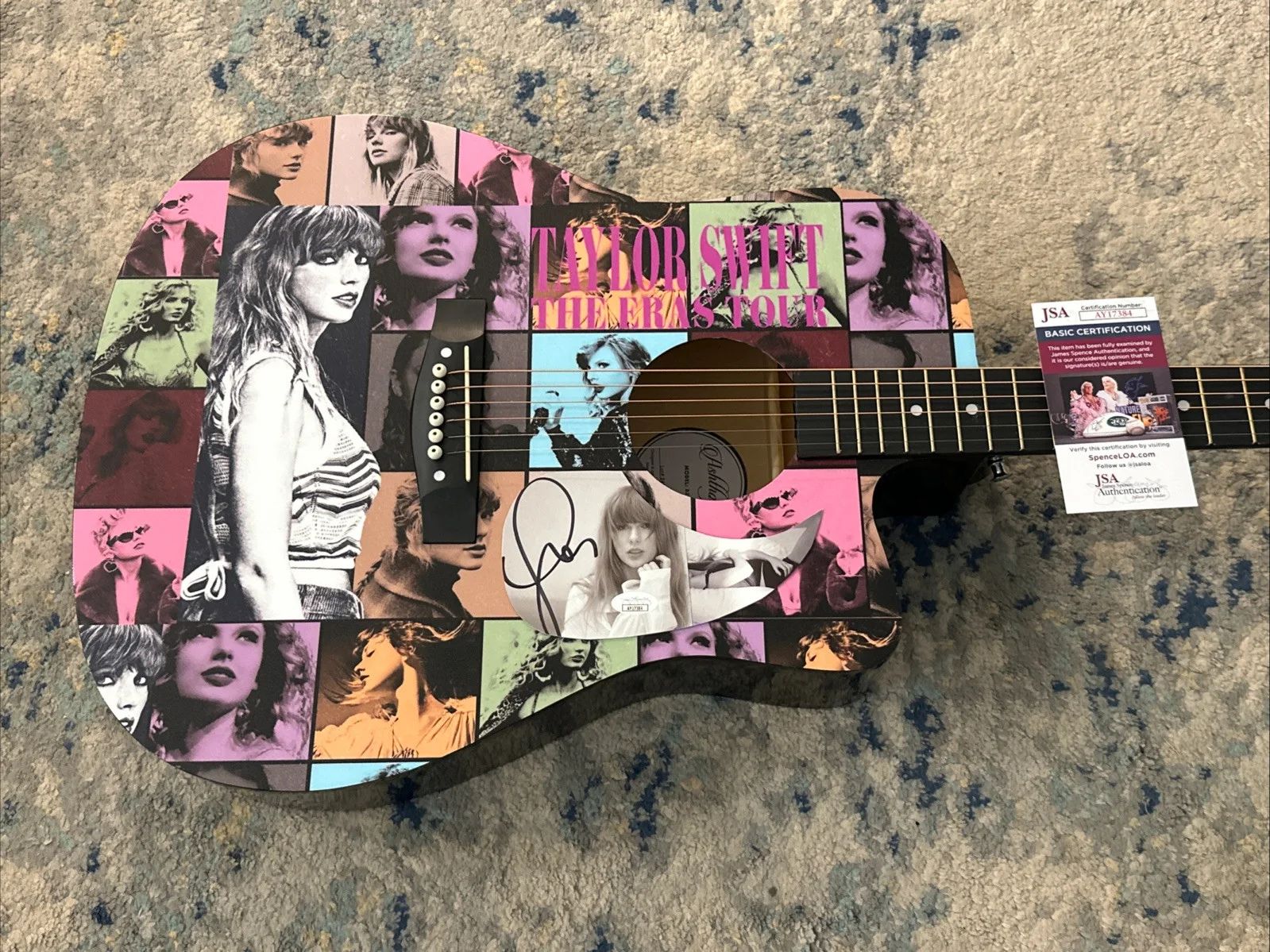 🚨Rare TAYLOR SWIFT Signed CUSTOM FULL SIZE Acoustic Guitar Country JSA 🚨🚨🎸, image 4