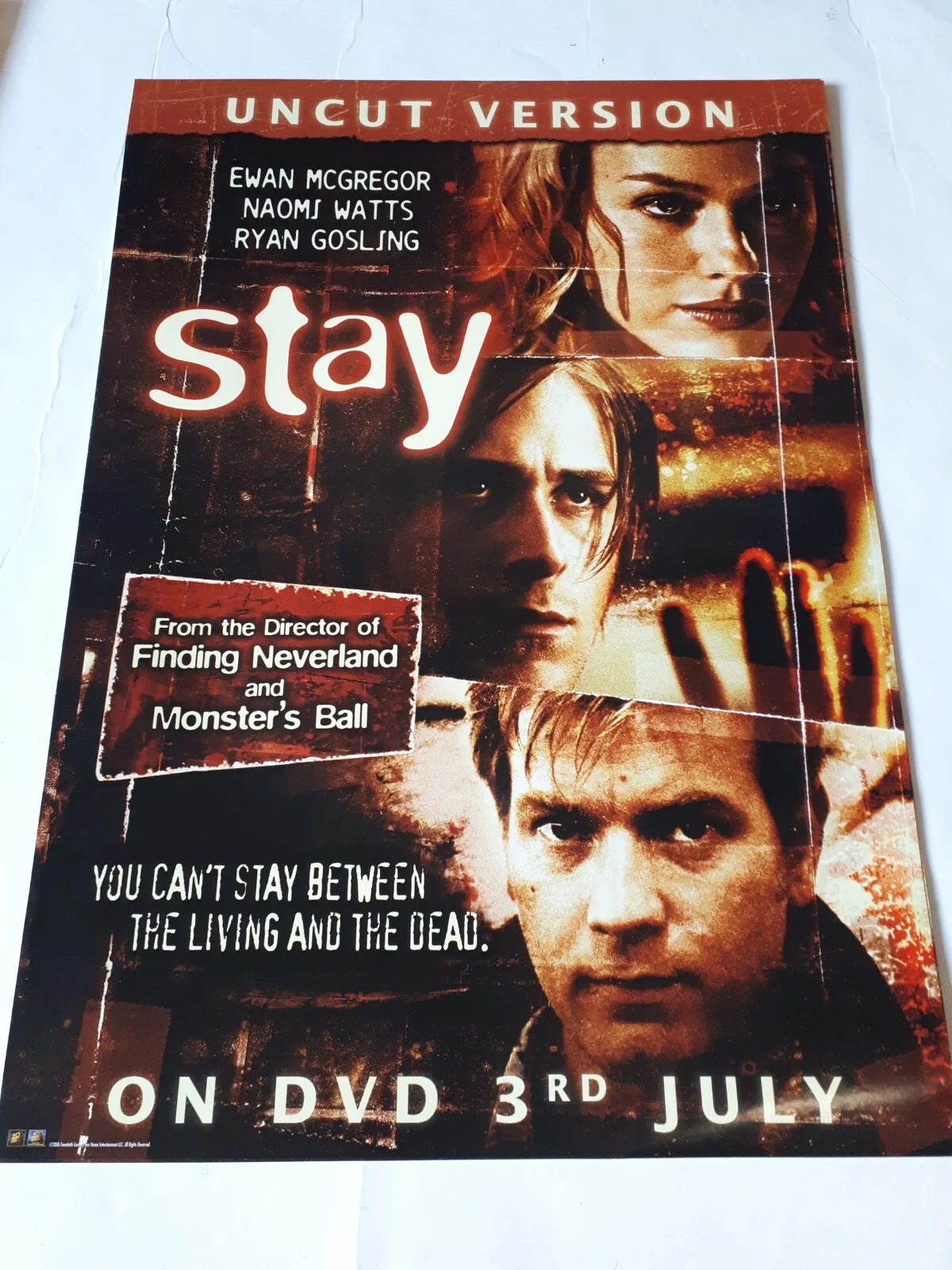 STAY 2005 RYAN GOSLING UK ORIGINAL VINTAGE POSTER DVD Video Shop 42x59.2cm, image 3