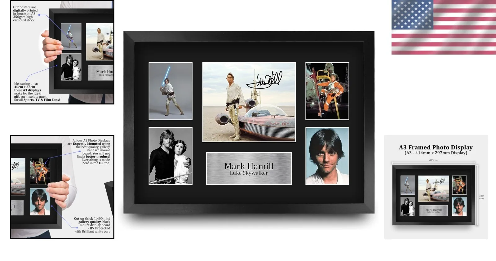 Mark Hamill — Mark Hamill Luke Skywalker 16x12" Signed Display, image 2