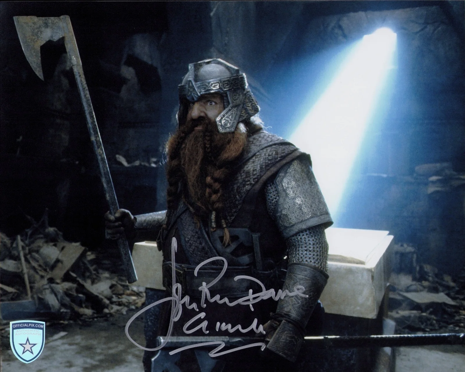 John Rhys-Davies — Signed John Rhys-Davies Lord of the Rings LOTR Gimli 8x10 w/ Official Pix COA