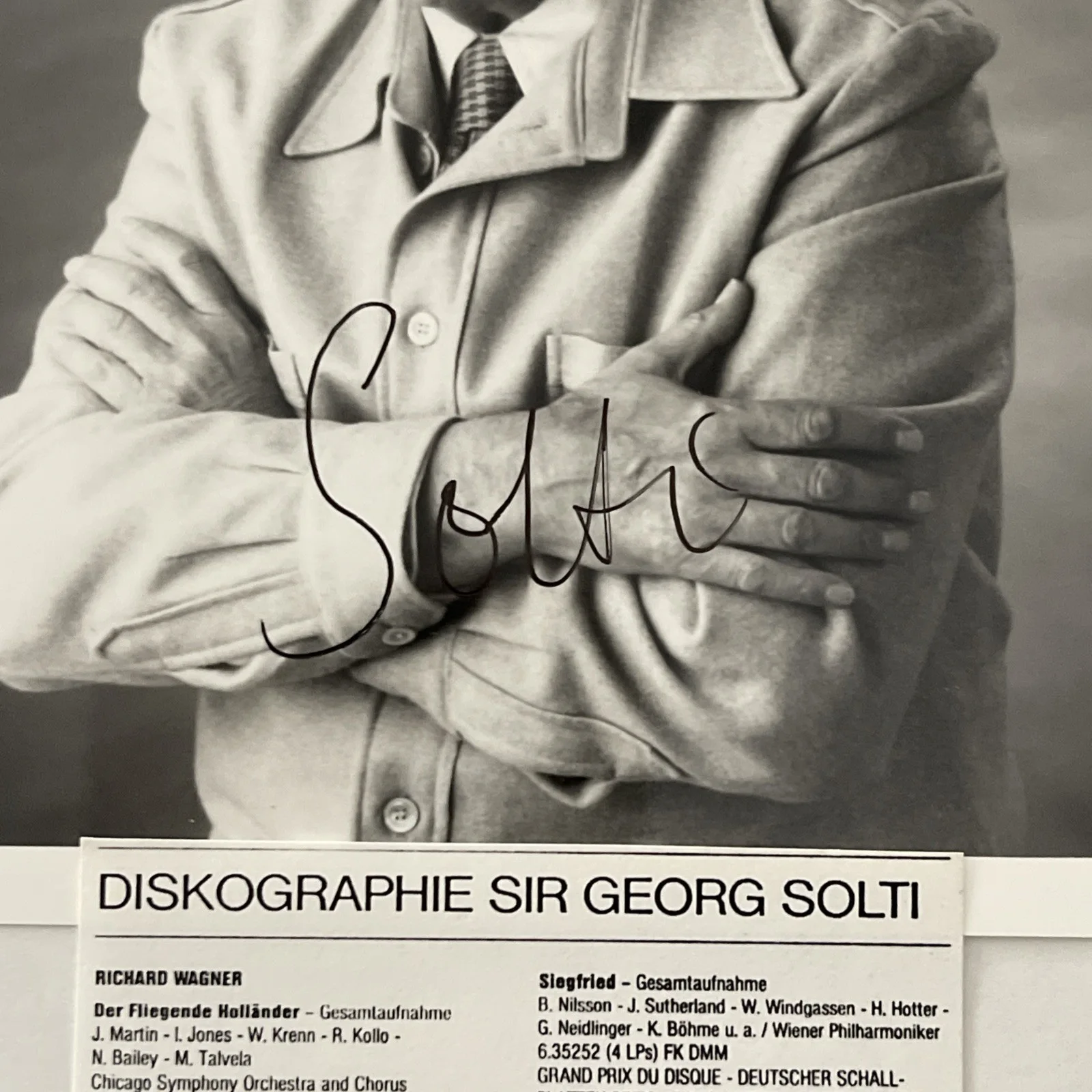Sir Georg Solti: Hand Signed Music Celebrity Photo 4 x 5” / KSK, image 2