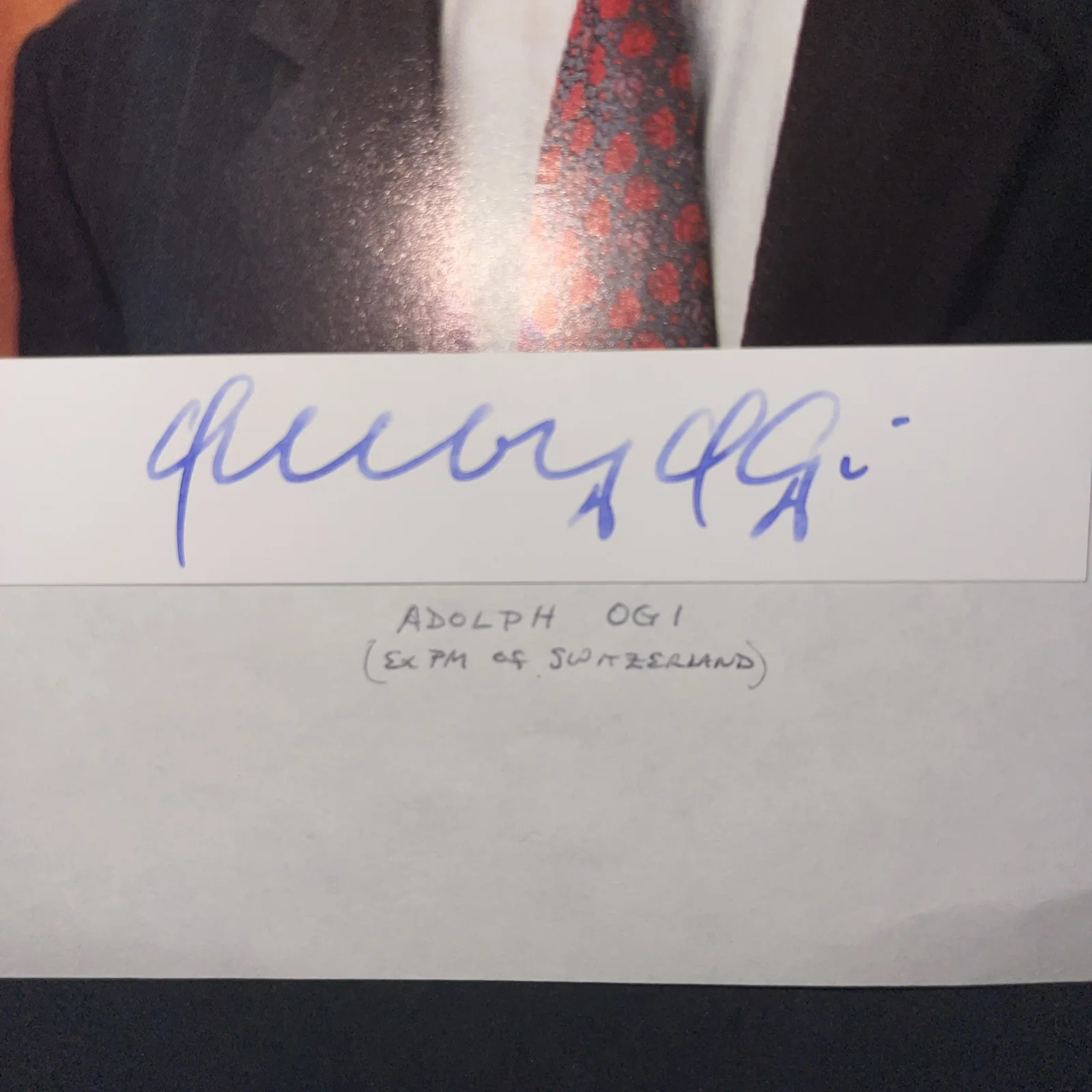 President Adolf Ogi: Hand Signed Political Leader Photograph 4 x 5 Inches/ KSK, image 2