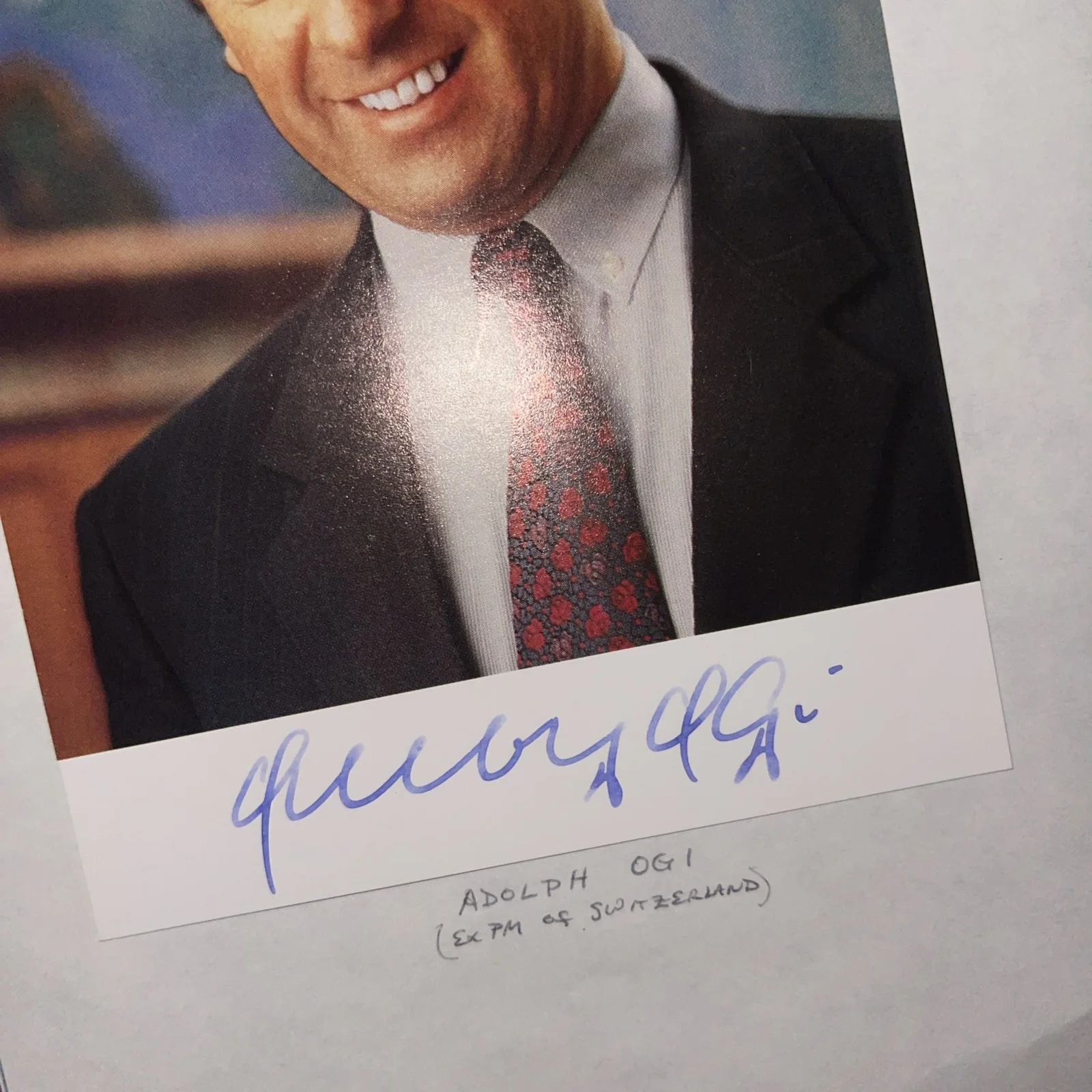 President Adolf Ogi: Hand Signed Political Leader Photograph 4 x 5 Inches/ KSK, image 4