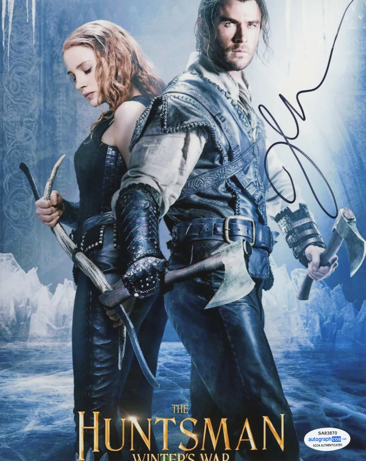 Jessica Chastain — Jessica Chastain Signed The Huntsman Winter's War 8x10 Photo EXACT Proof ACOA E, изображение 2