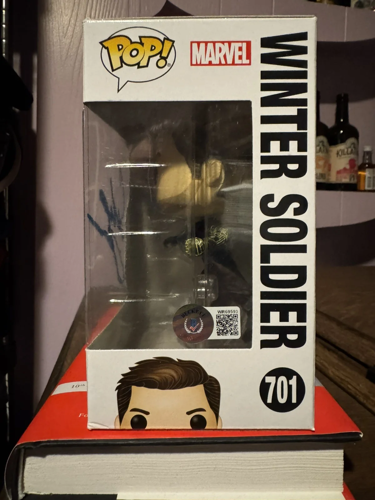 Sebastian Stan signed Winter Soldier Funko Pop! 701 autograph ~ Beckett BAS WIT, image 4