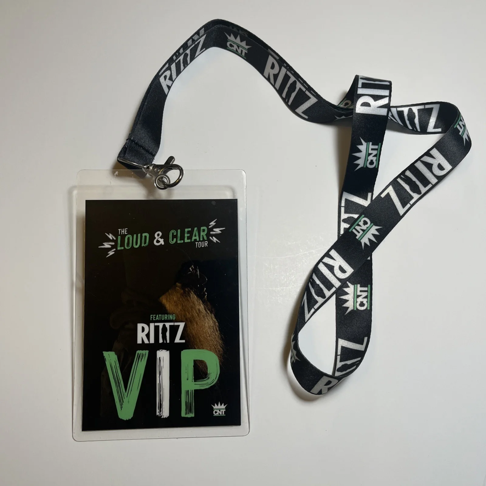 Signed RITTZ Laminated Backstage VIP Pass w/ Lanyard From The Loud & Clear Tour, image 2