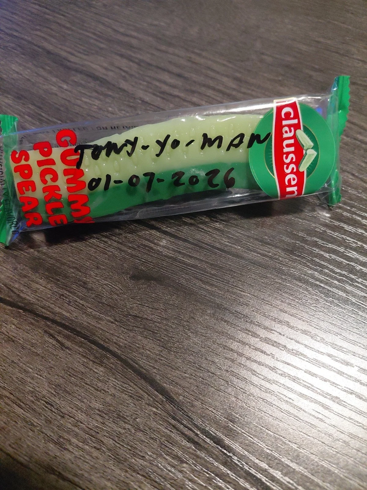 Tony-Yo-Man — Gummy Pickle Spear Signed And Dated BY TONY-YO-MAN A Content Creator On YouTube, изображение 2