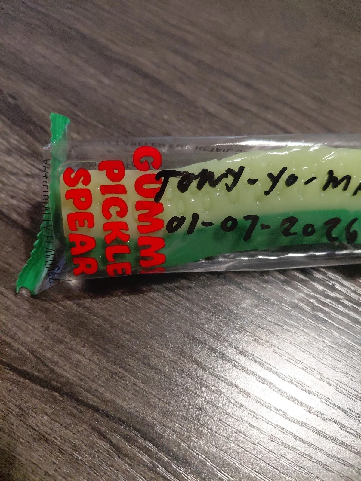 Tony-Yo-Man — Gummy Pickle Spear Signed And Dated BY TONY-YO-MAN A Content Creator On YouTube, изображение 3