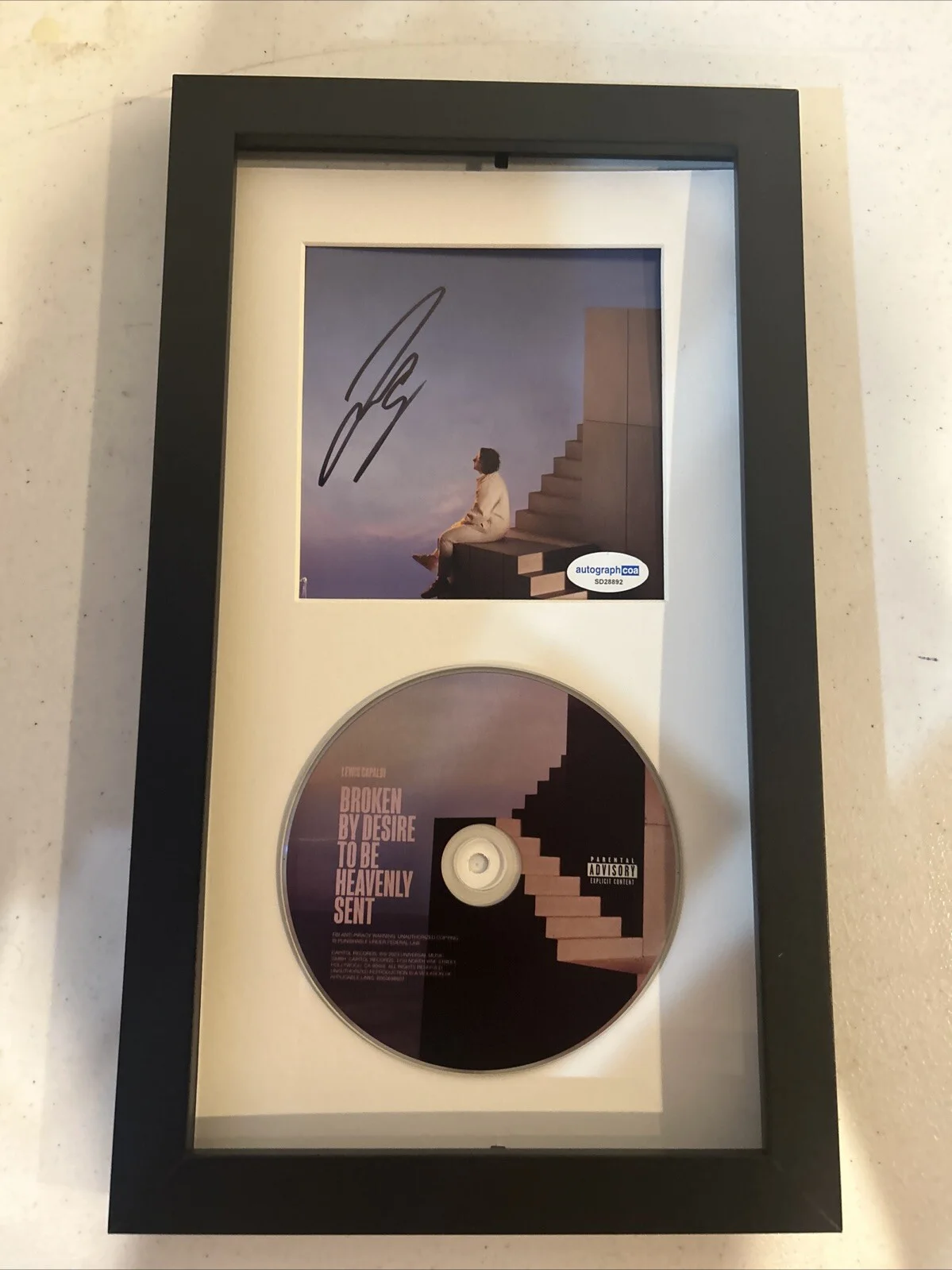 LEWIS CAPALDI SIGNED AUTOGRAPH FRAMED CD DISPLAY ACOA BROKEN DESIRE HEAVENLY, image 2