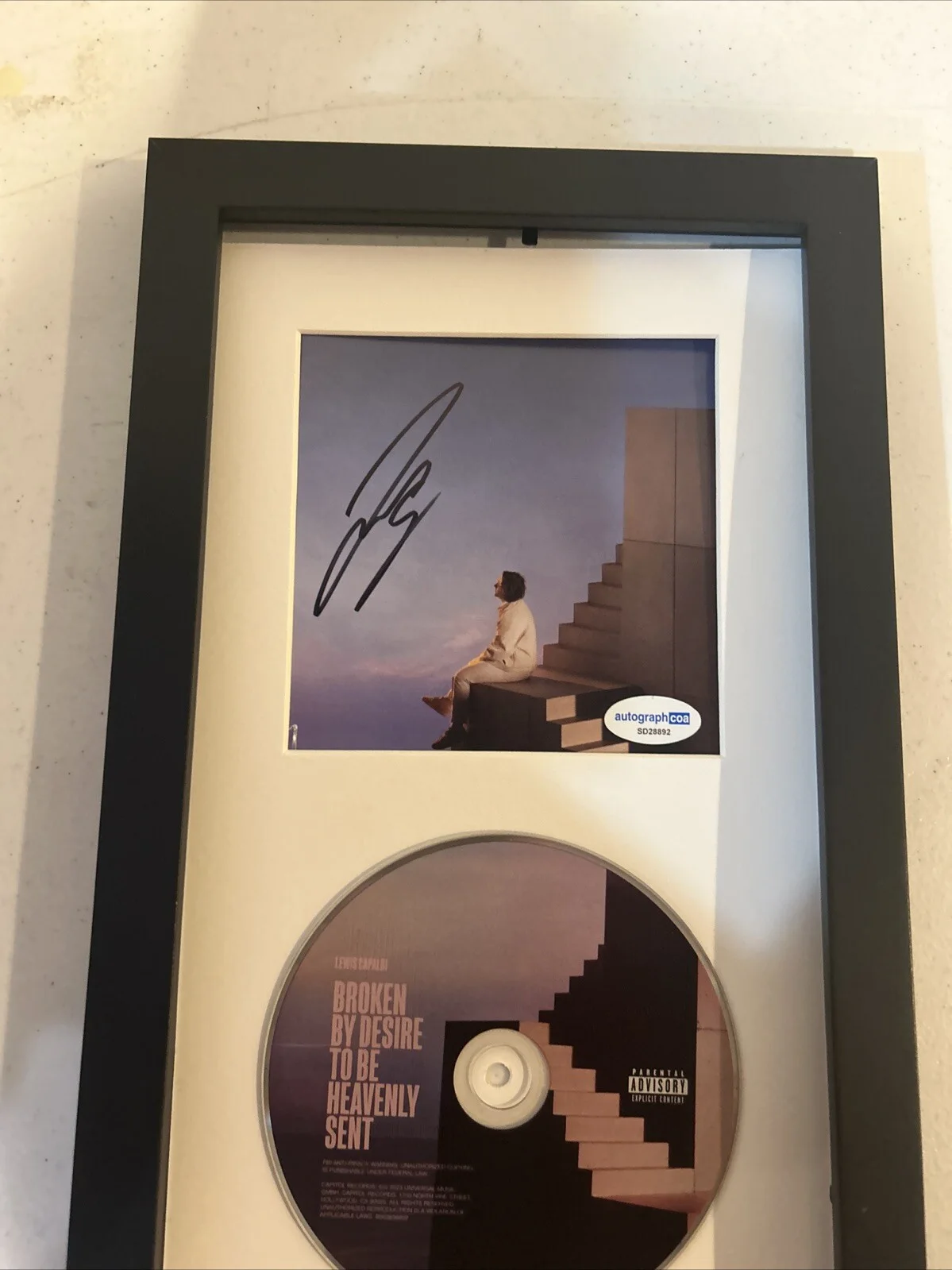LEWIS CAPALDI SIGNED AUTOGRAPH FRAMED CD DISPLAY ACOA BROKEN DESIRE HEAVENLY, image 3
