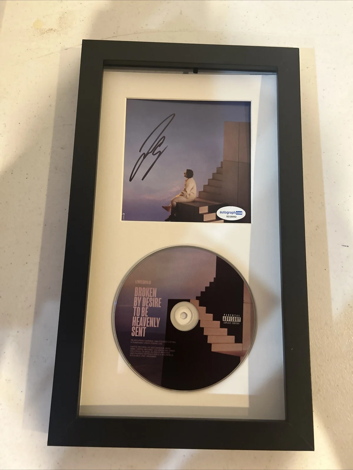 LEWIS CAPALDI SIGNED AUTOGRAPH FRAMED CD DISPLAY ACOA BROKEN DESIRE HEAVENLY, image 4