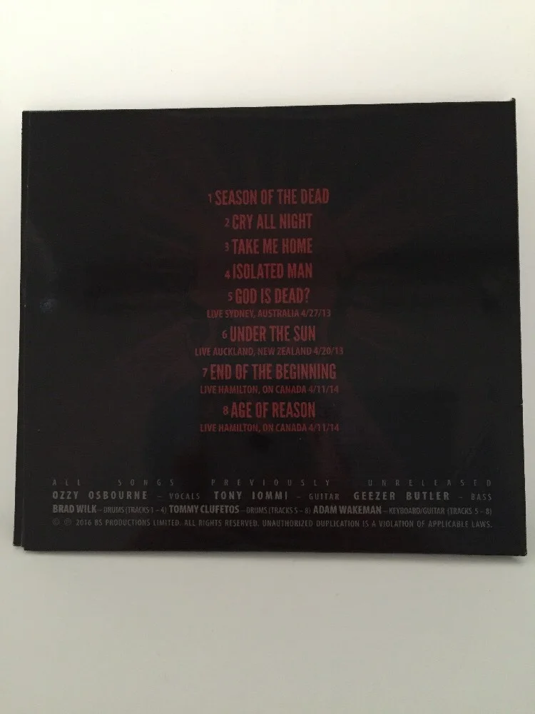 Black Sabbath "The End" Tour CD Original Factory Sealed +T-Shirt Limited, изображение 2