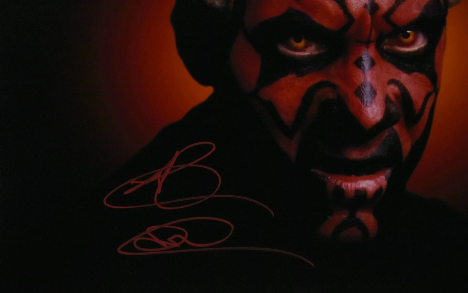 Ray Park — Ray Park Autographed 16x20 Darth Maul Close Up Photo- Beckett W Hologram *Red, изображение 2