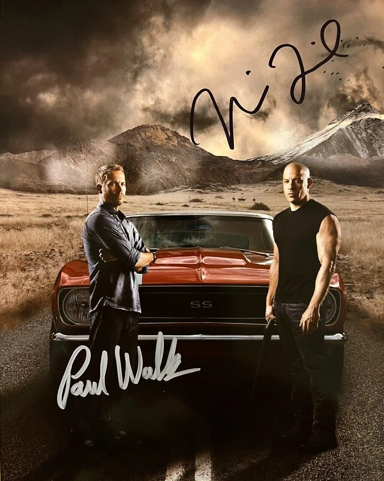 PAUL WALKER VIN DIESEL — FAST & FURIOUS 8X11 SIGNED PHOTO AUTOGRAPH PAUL WALKER VIN DIESEL POSTER REPRINT