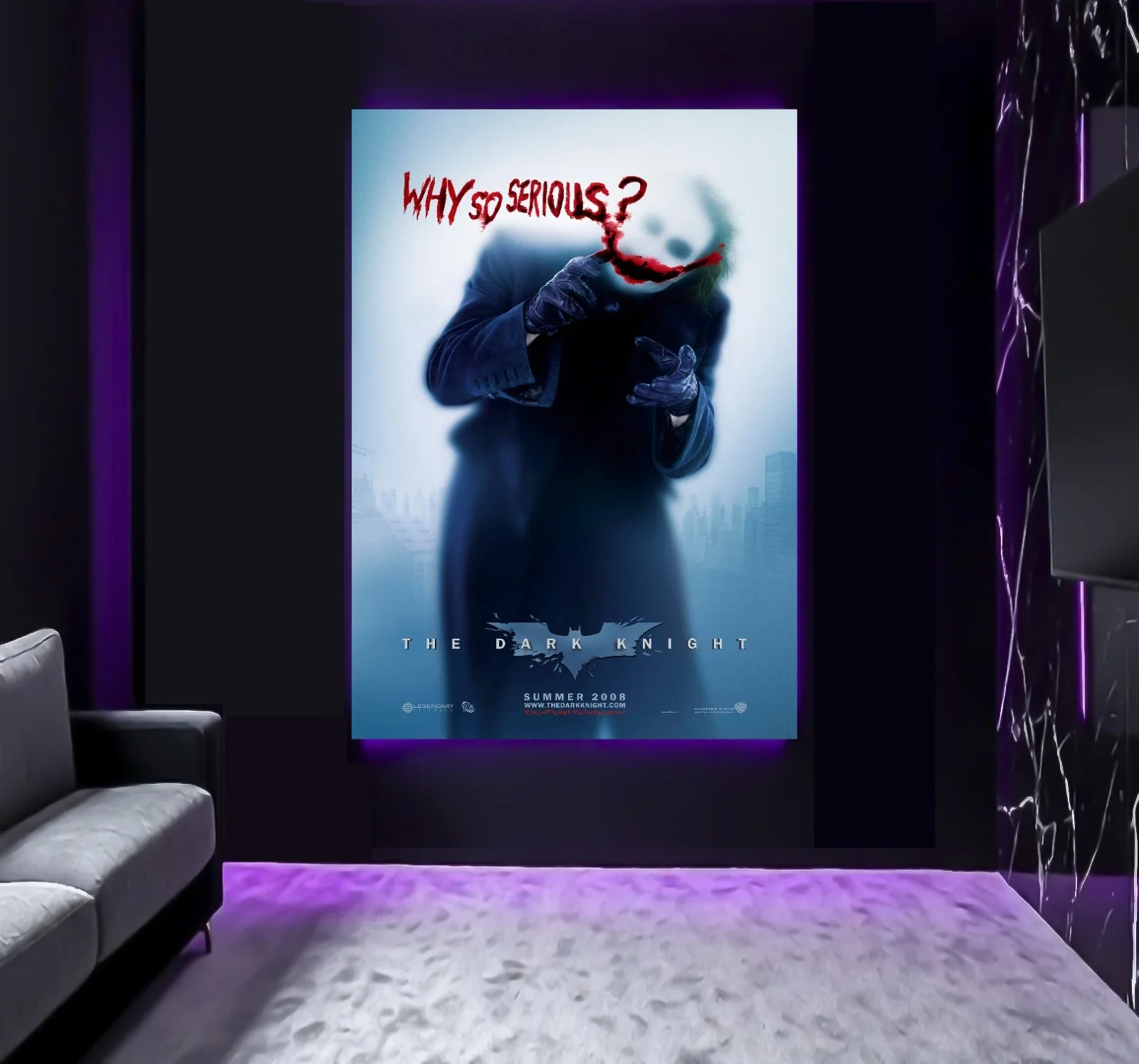 Large A0 Heath Ledger Joker So Serious Dark Knight Batman Movie Wall Art Poster, изображение 5