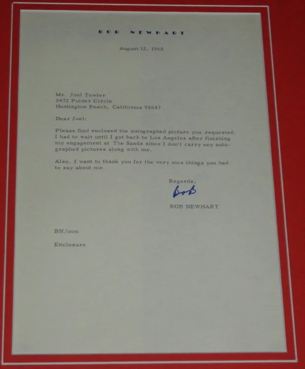 Bob Newhart Signed Framed 1968 Typed Letter & CD Display, image 2