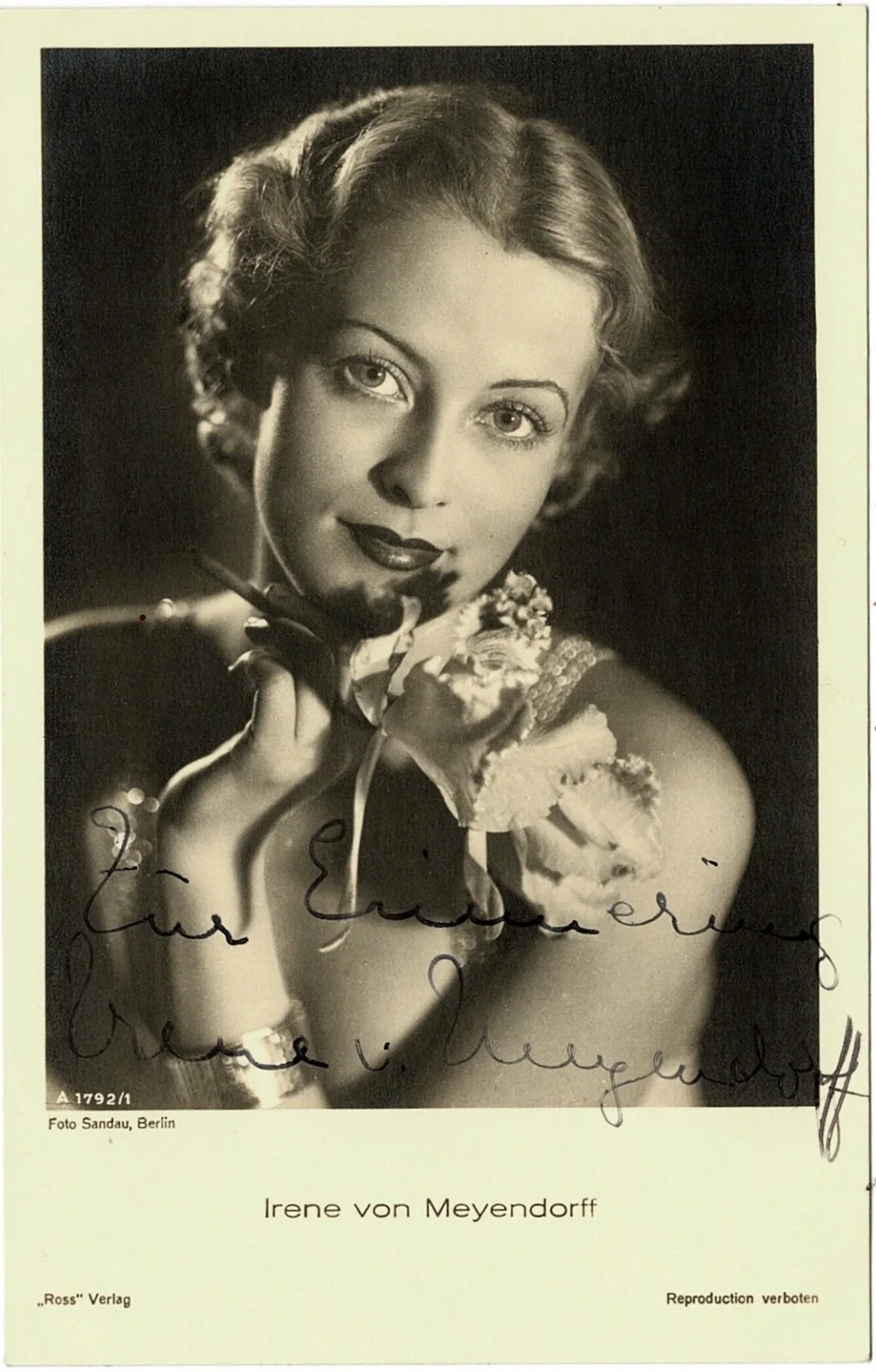 Irene von Meyendorff — Irene von Meyendorff, 2 Original Signed Photos, Ross CoA, image 2