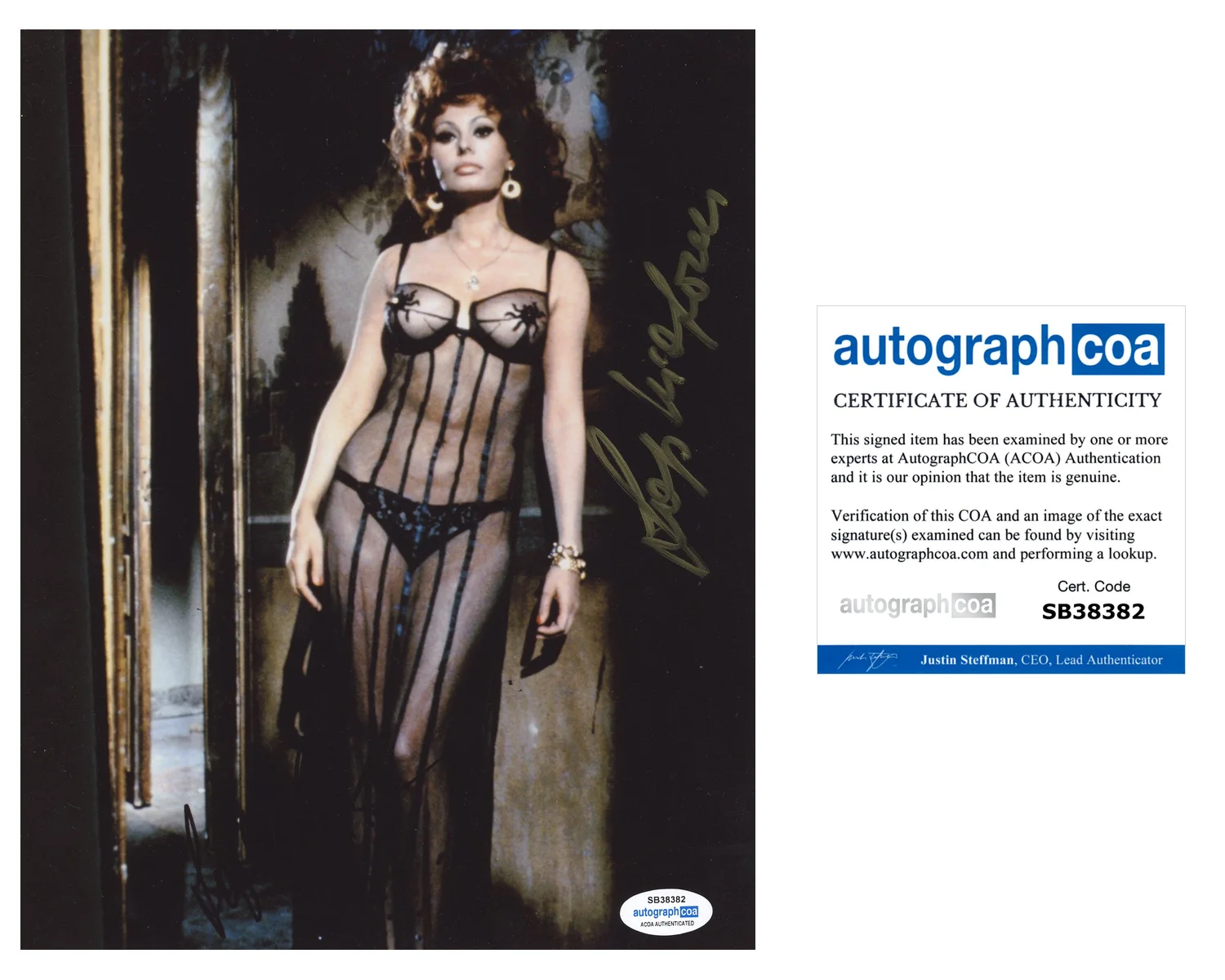 Sophia Loren — Sophia Loren signed photo 8x10 ACOA autographed Hollywood Legend 6