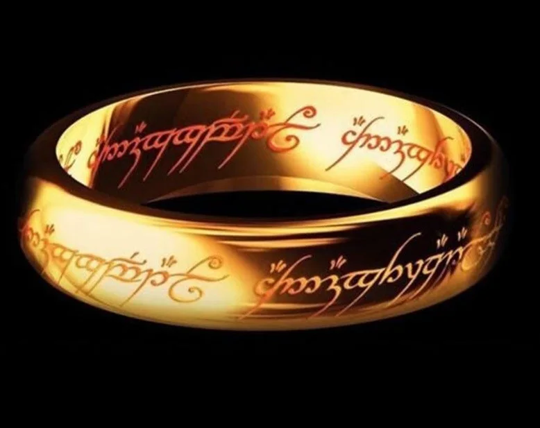 Gold Lord of the Rings One Ring Lucky Unisex LOTR New Zealand Wizard Spells Old, изображение 4
