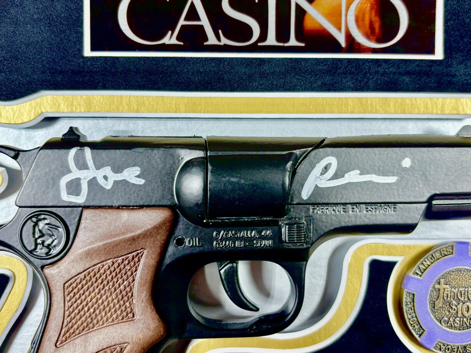 Joe Pesci Casino Movie Autographed Prop Gun Framed COA ASI Las Vegas Mafia, изображение 3