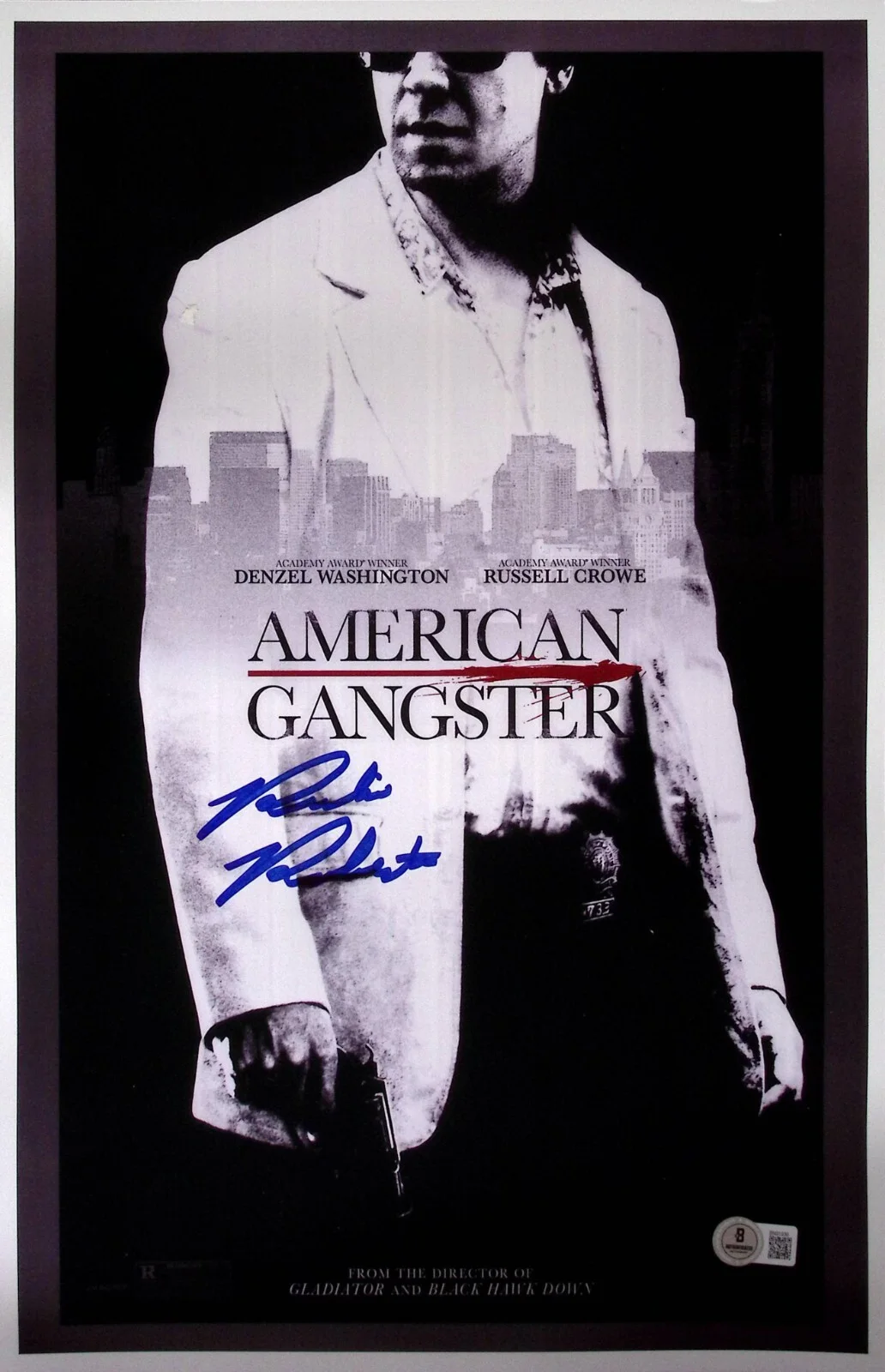 Richie Roberts — Richie Roberts Signed American Gangster 11x17 Movie Poster BAS COA Russell Crowe, изображение 3