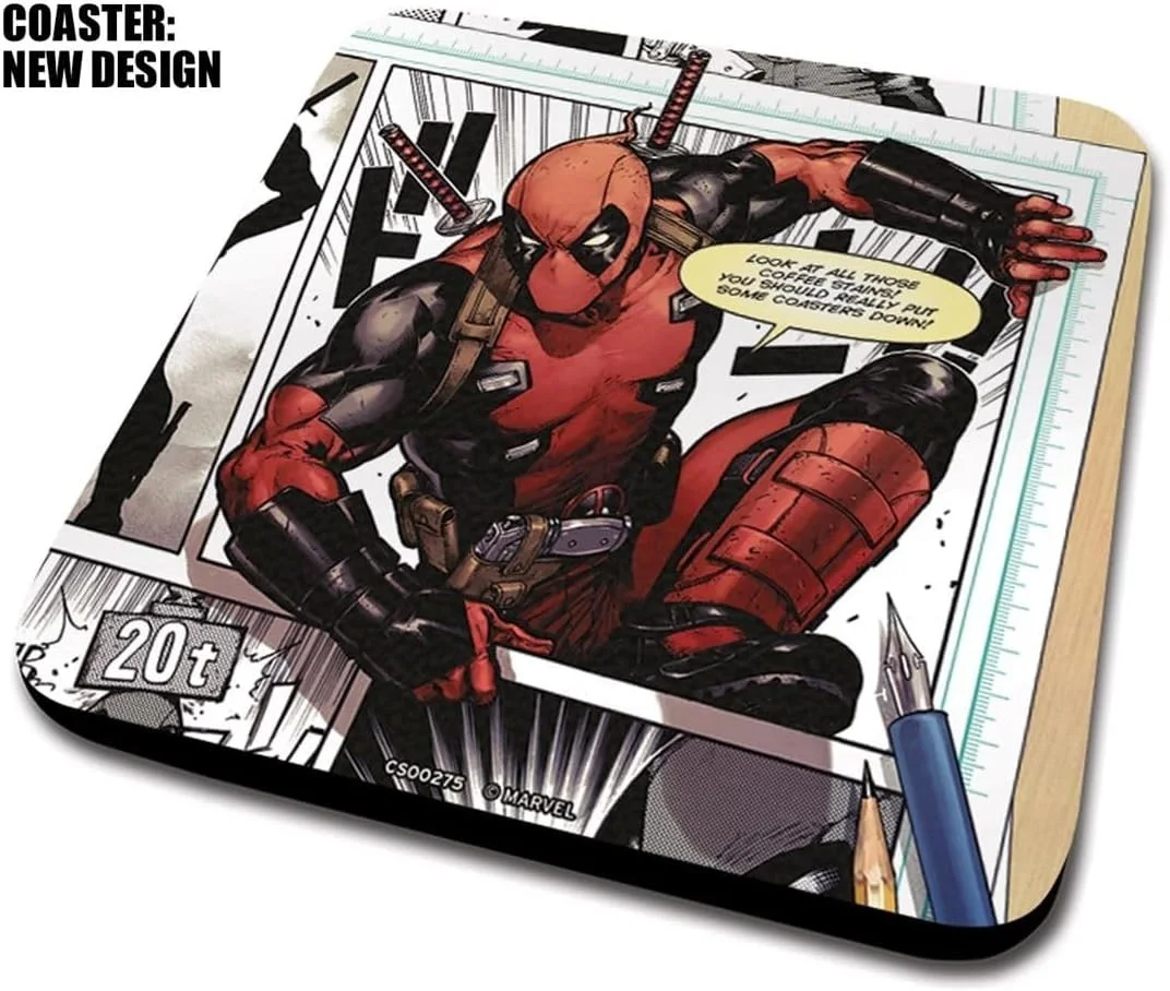 Deadpool Gift Set Coffee Mug, Coaster and Keychain Boxed Set Official Marvel, image 4