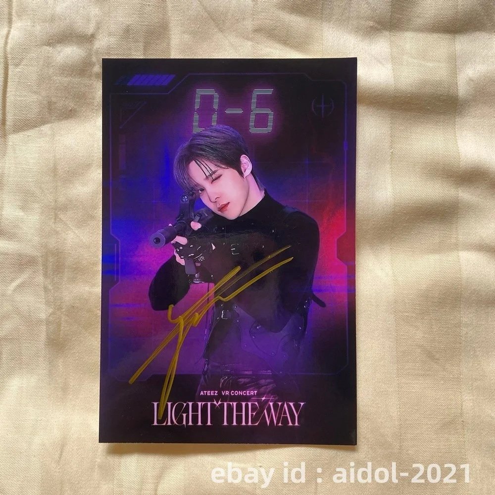 ATEEZ ateez Autographed Signed Photo Light The Way K-POP Collection 4*6 2025, image 2