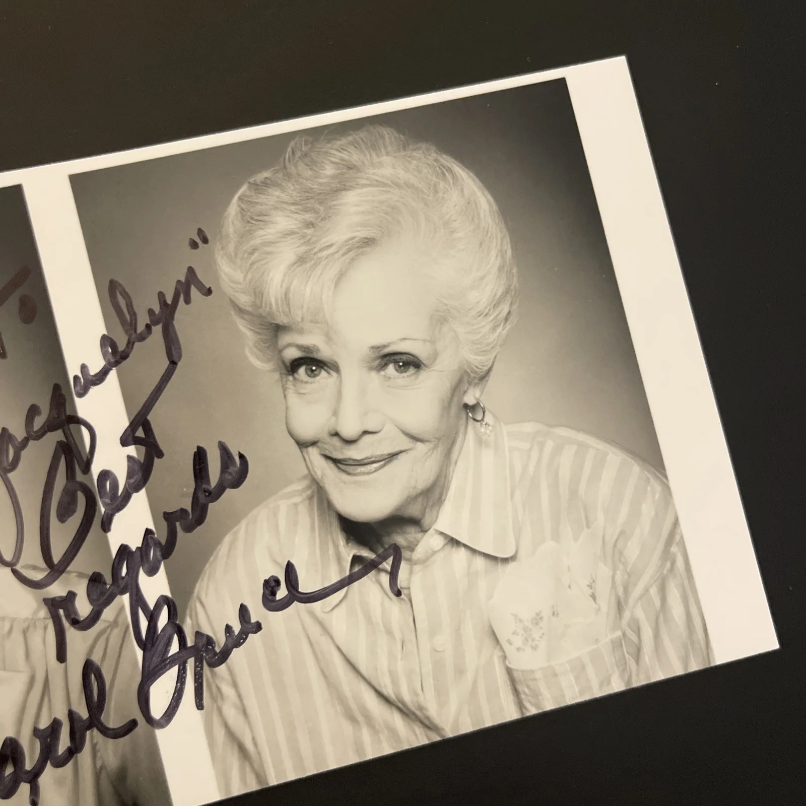 CAROL BRUCE: Hand Signed Celebrity Photo 4 x 7” / KSK, image 4