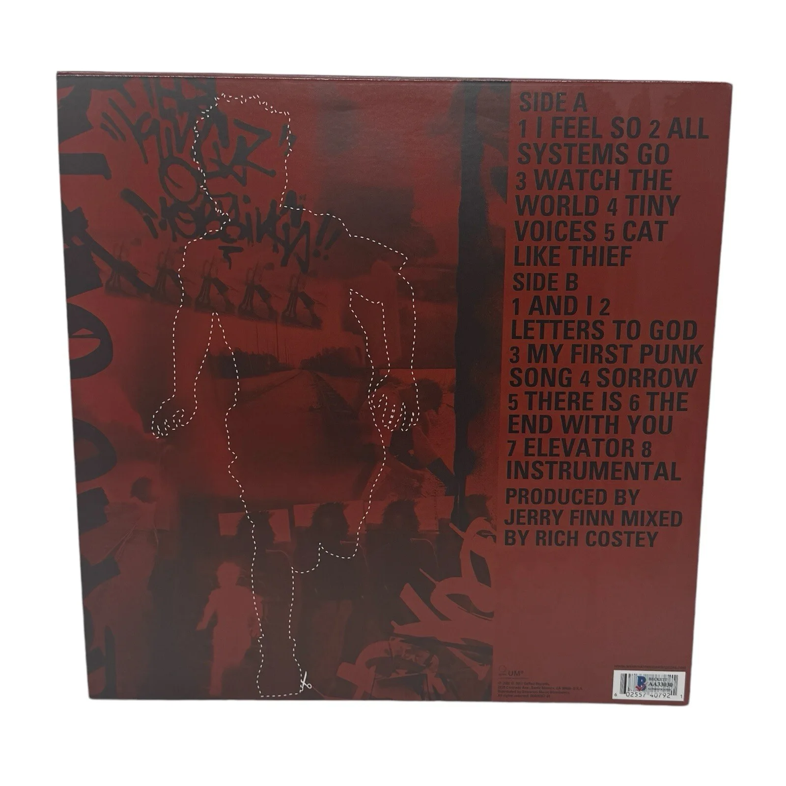 Tom Delonge — TOM DELONGE Signed Autograph BOX CAR RACER Vinyl Record Album Blink 182 BAS COA, image 3