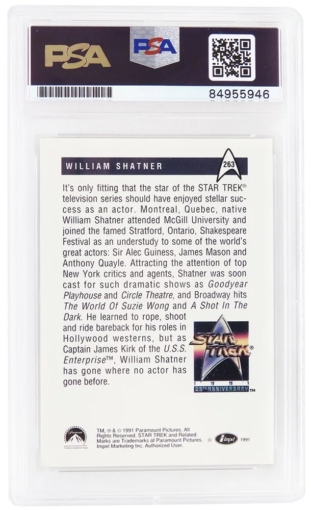 Websites — William Shatner Signed 1991 Star Trek Impel Trading Card #363 - (PSA Slabbed), image 2