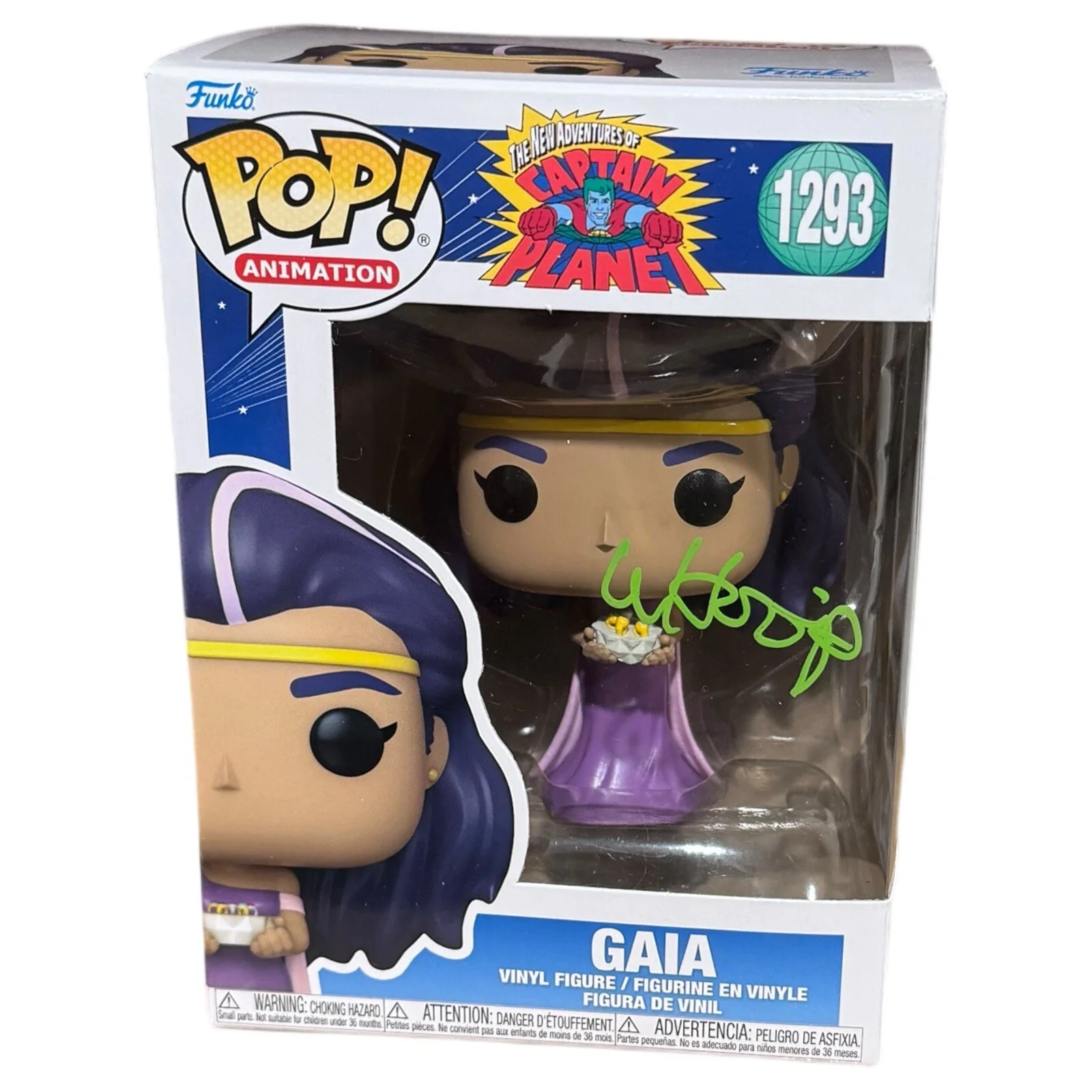 Whoopi Goldberg — Whoopi Goldberg Signed Captain Planet Gaia Funko Pop Autograph Beckett COA, изображение 3