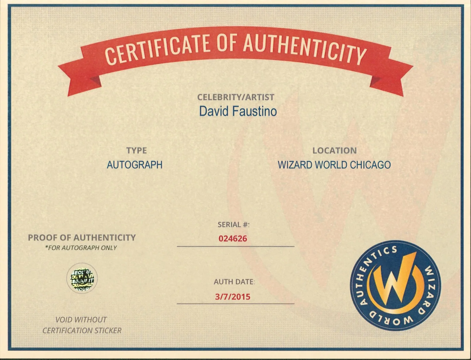 David Faustino — David Faustino Married With Children Authentic Signed 8x10 Photo Wizard World 6, image 5