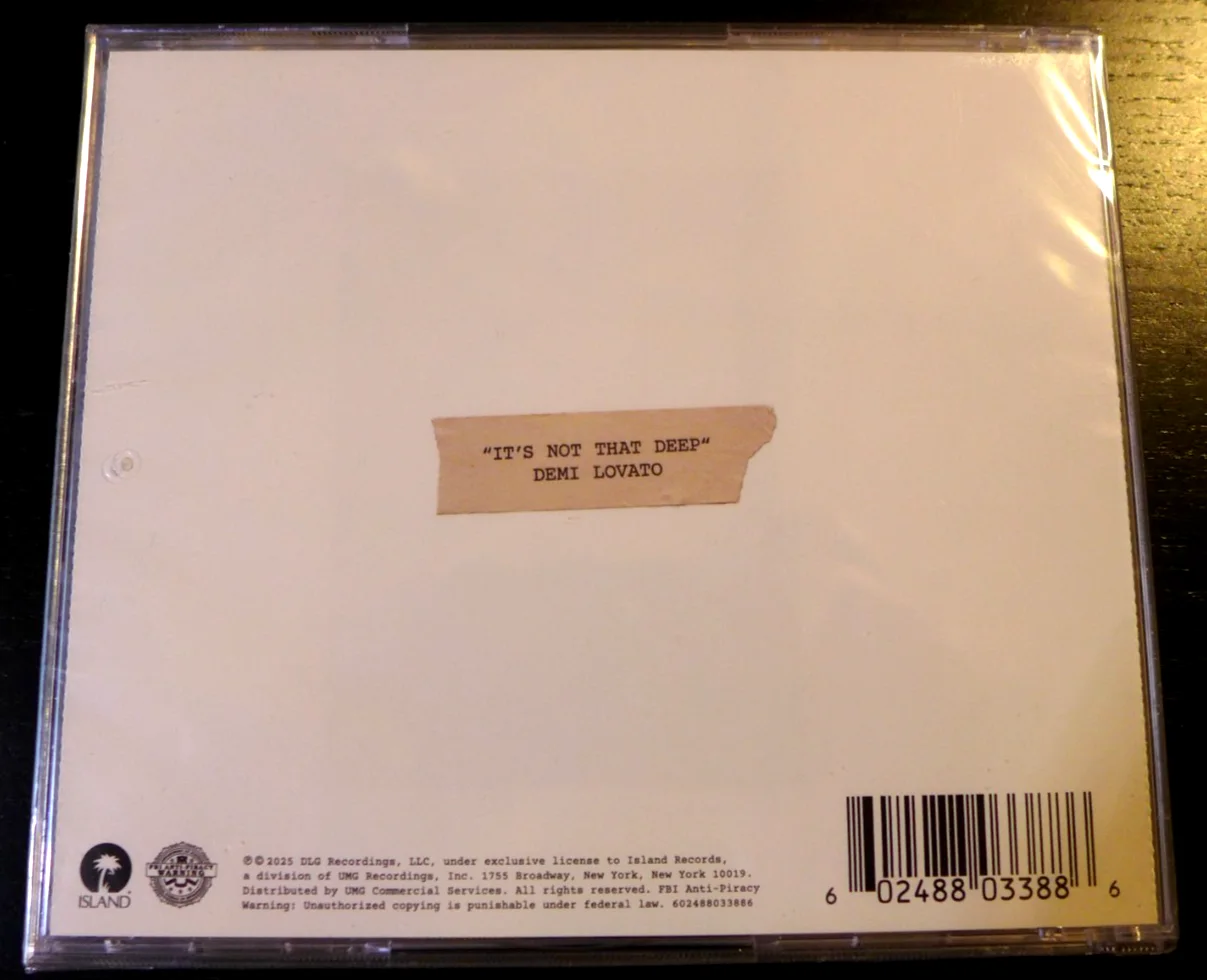 DEMI LOVATO AUTOGRAPHED "IT'S NOT THAT DEEP" SIGNED ART CARD IN NEW SEALED CD, image 2