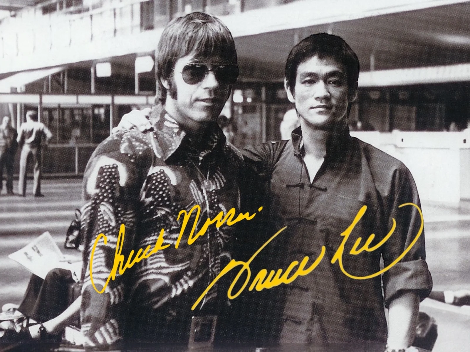 Chuck Norris and Bruce Lee Signed Autograph PHOTO Pre Print 6x4/A4/ Framed, image 3