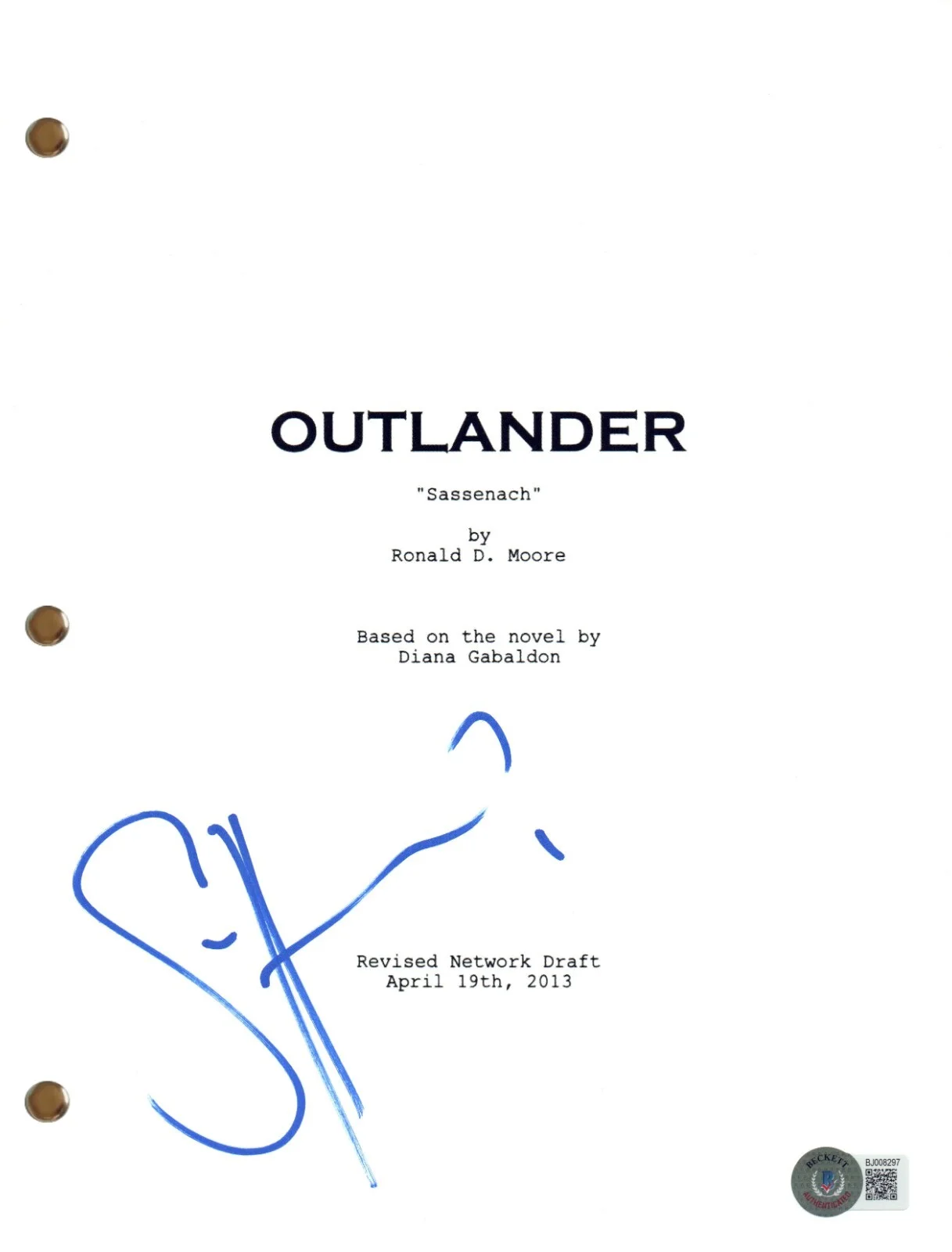 Sam Heughan — Sam Heughan Signed Outlander Pilot Script Full Screenplay Autograph Beckett COA, изображение 2