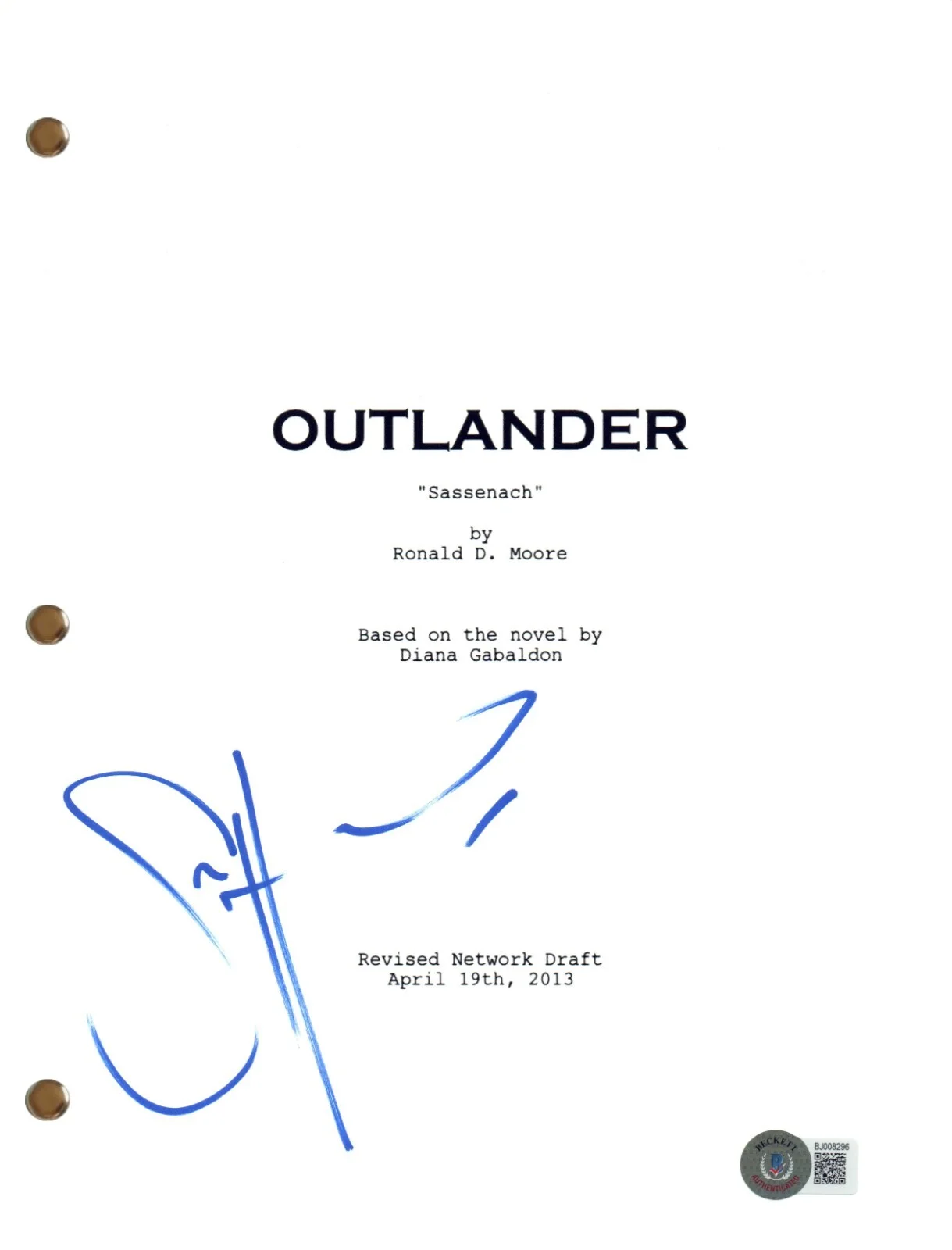 Sam Heughan — Sam Heughan Signed Outlander Pilot Script Full Screenplay Autograph Beckett COA, изображение 3