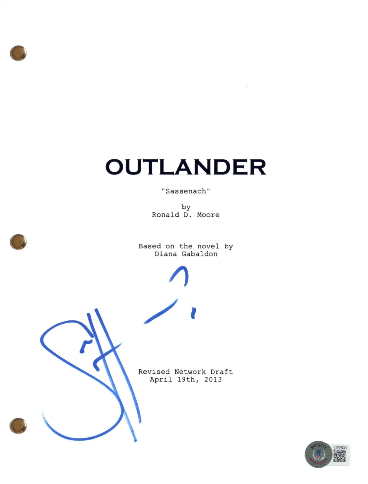 Sam Heughan — Sam Heughan Signed Outlander Pilot Script Full Screenplay Autograph Beckett COA, изображение 4
